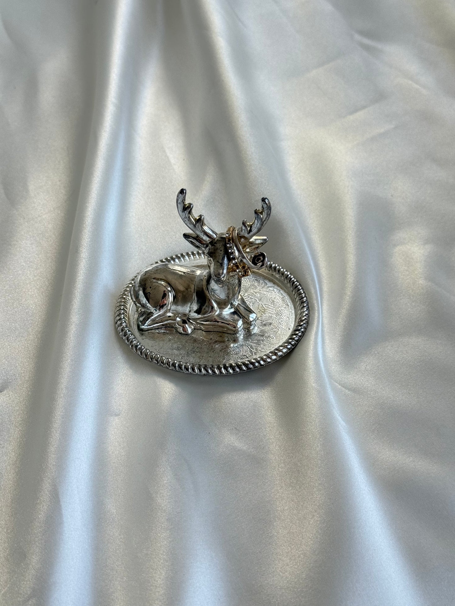 Vintage Silver Plate Deer Ring Holder