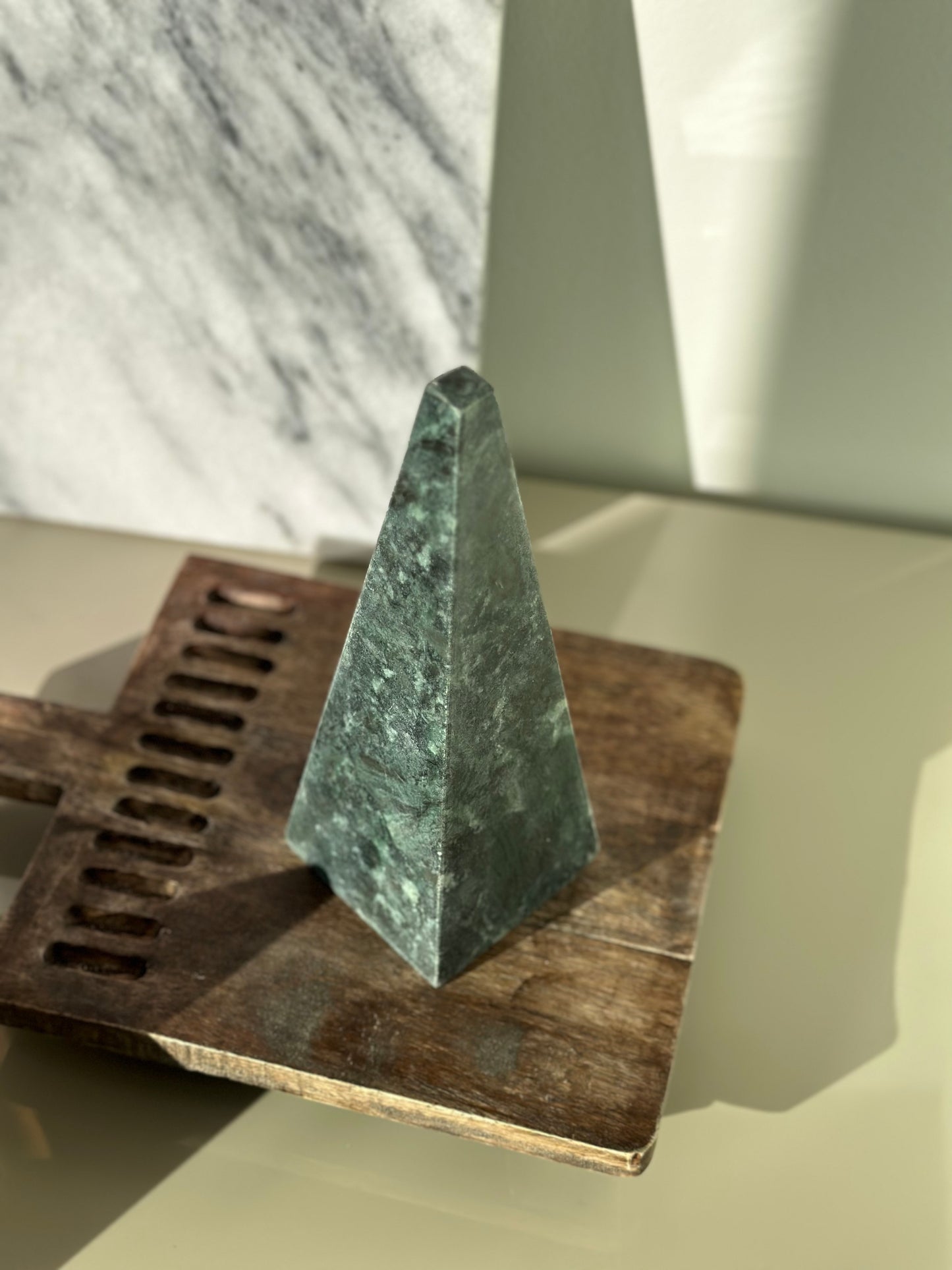 Green marble pyramid