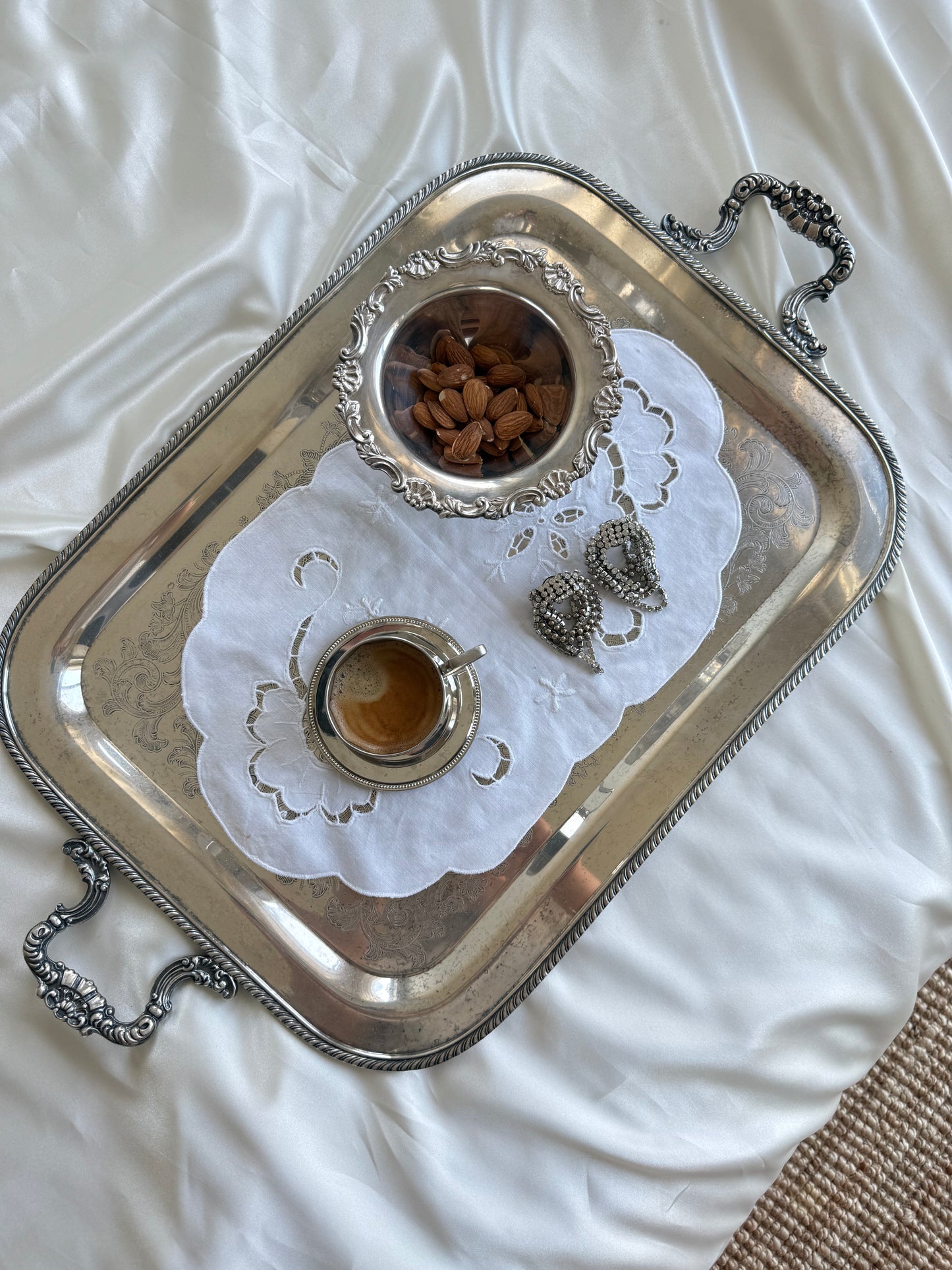 Vintage Silver-Plated on Brass Pedestal Bowl