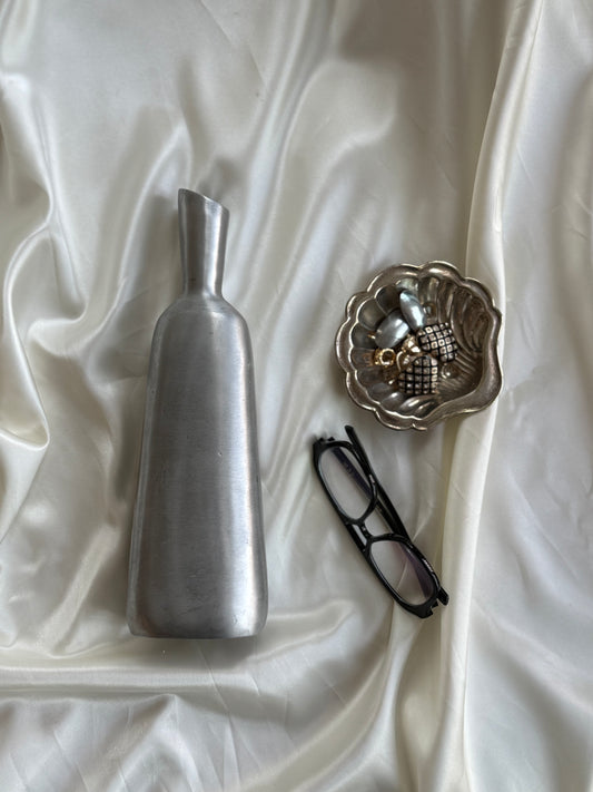 Vintage Modernist Silver Tone Sculptural vase