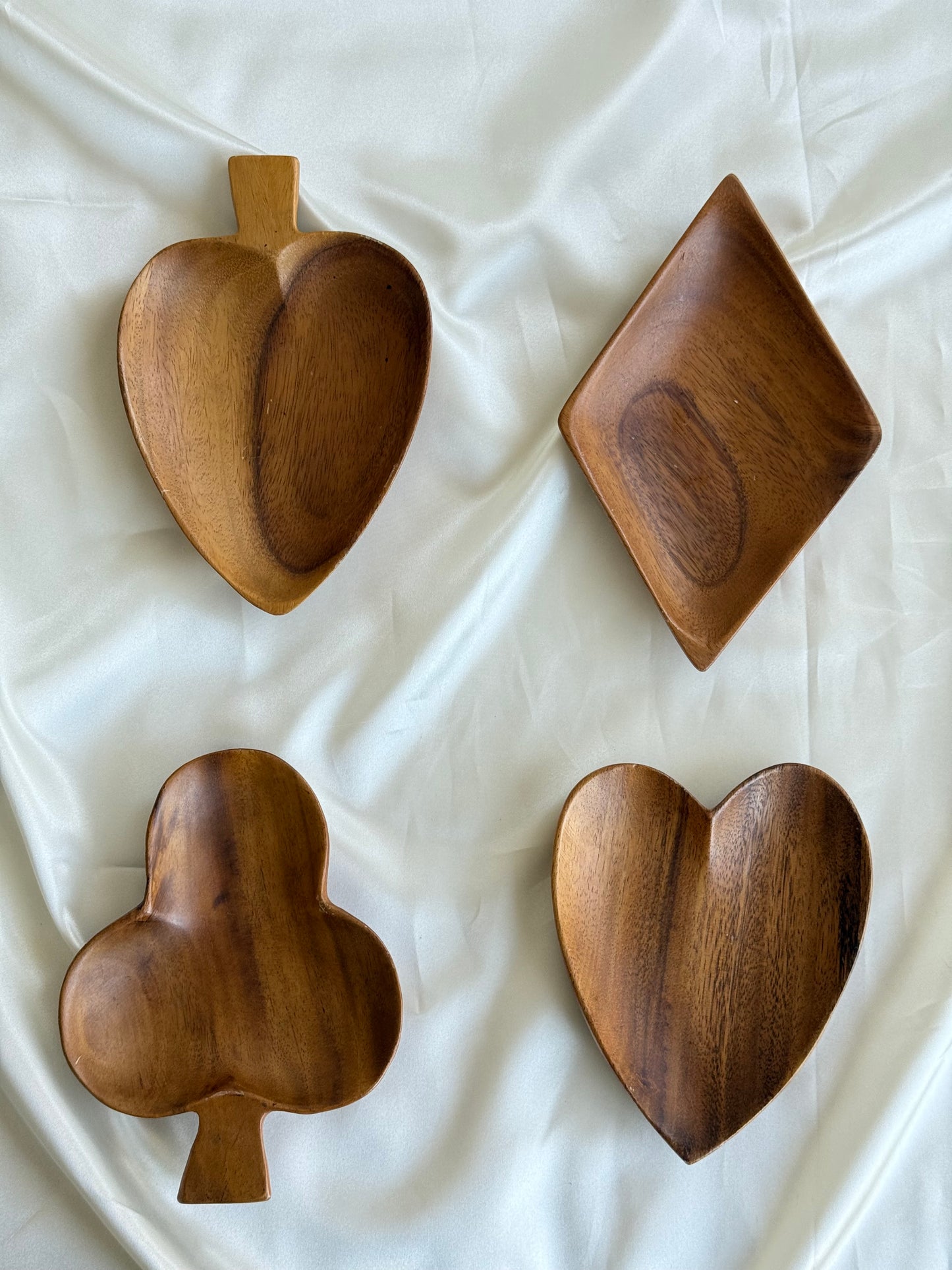 Vintage Hand-Carved Wooden Snack Dishes