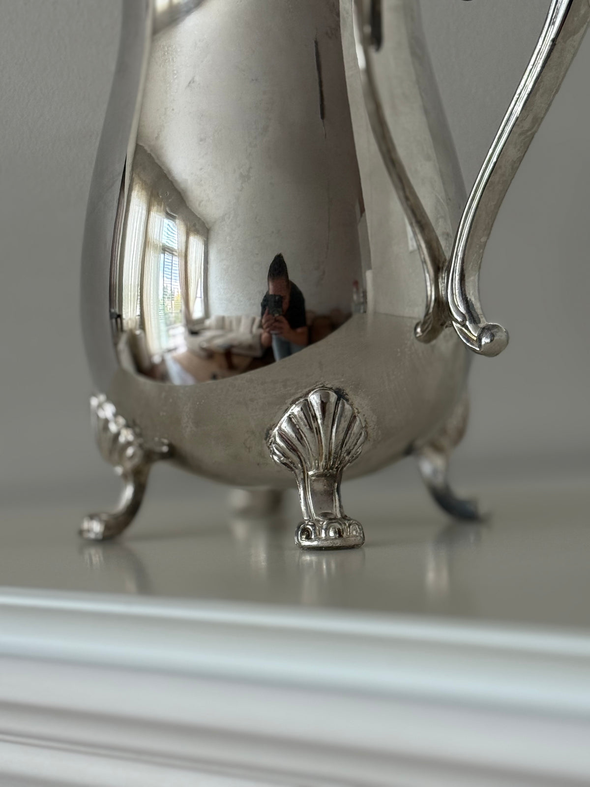 Vintage silver plated footed pitcher