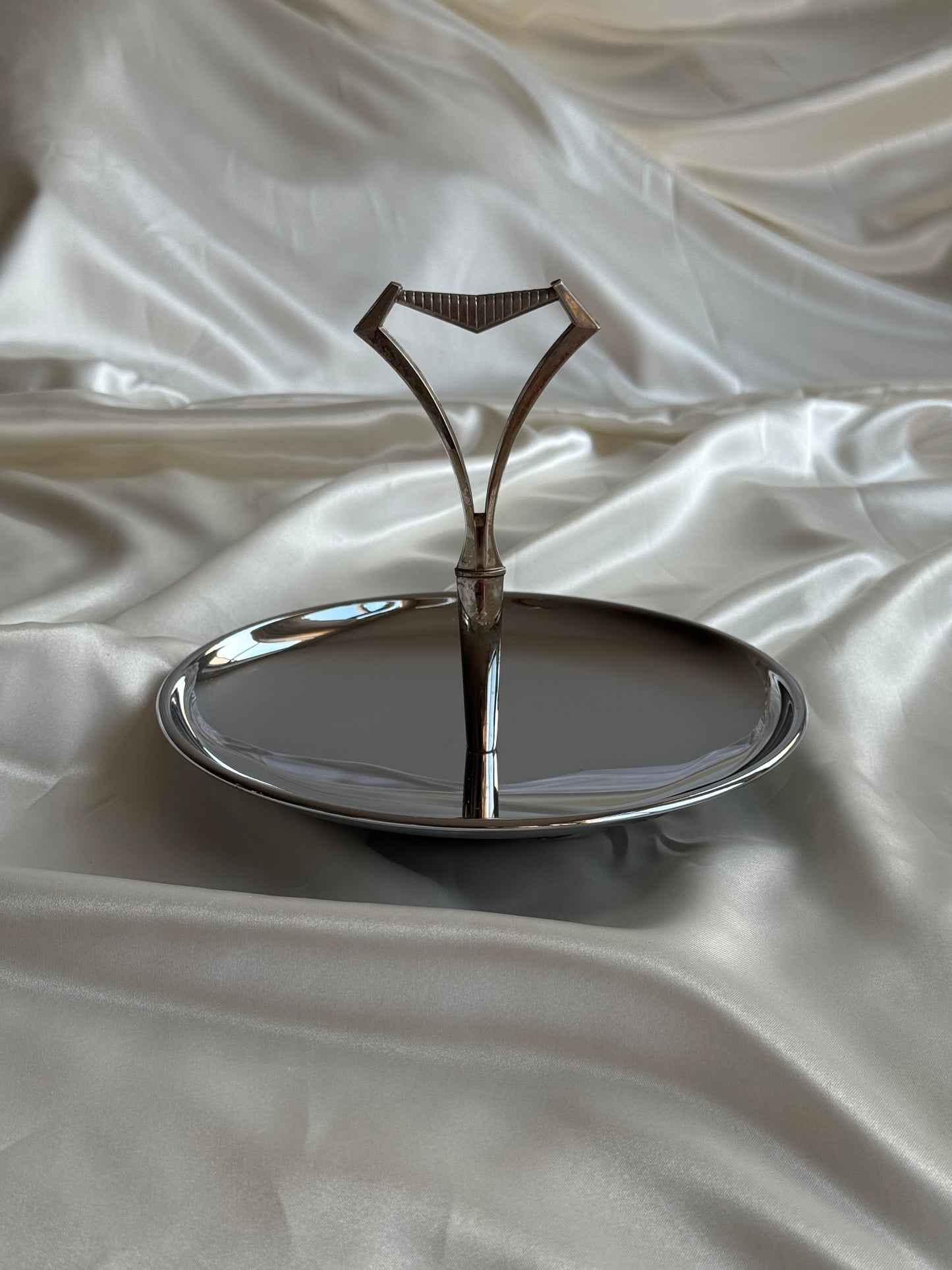Vintage Chrome Vanity / Serving Tray with Handle