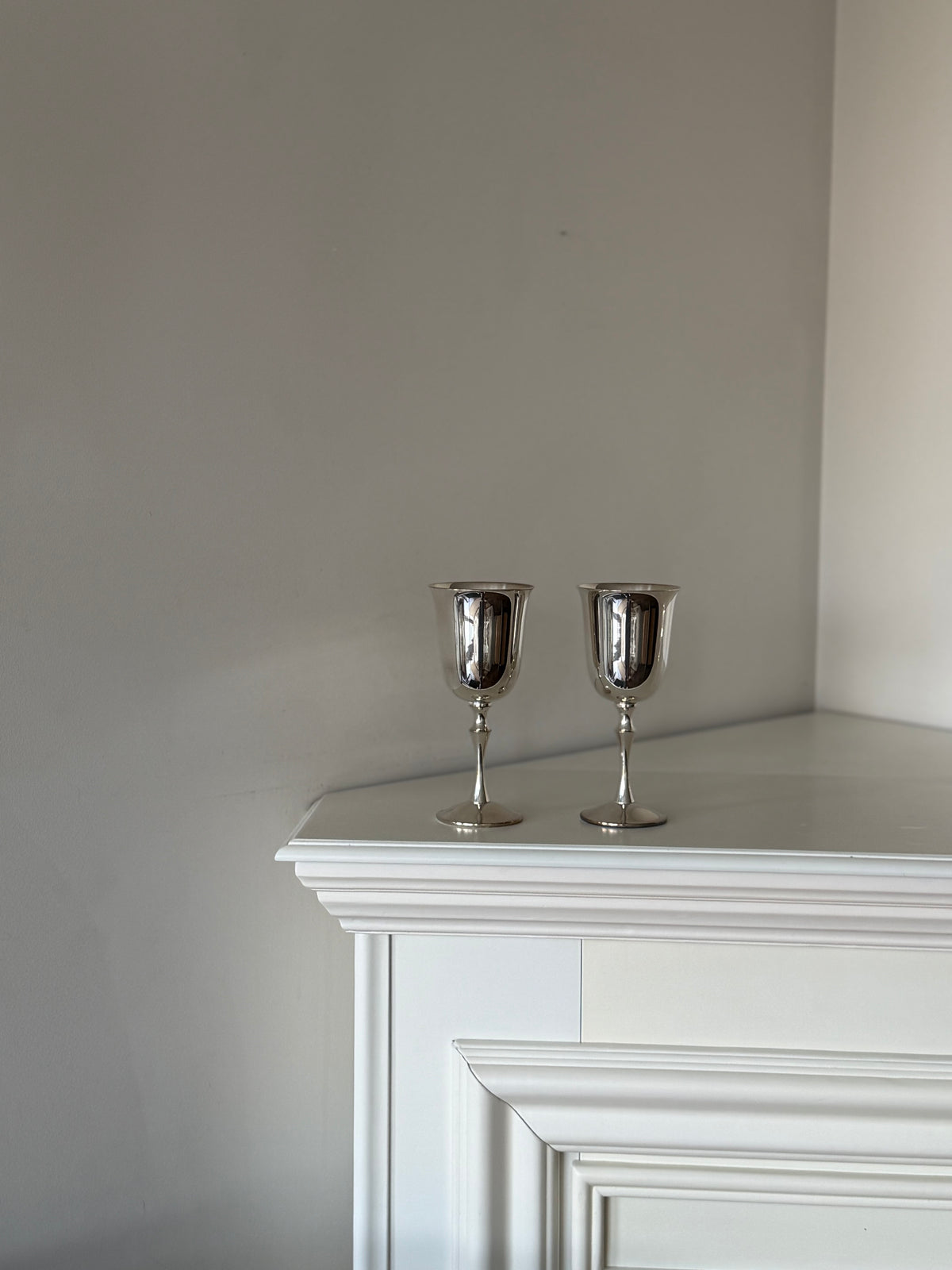 Vintage Spanish Silver-Plated Wine Goblets – Set of Two