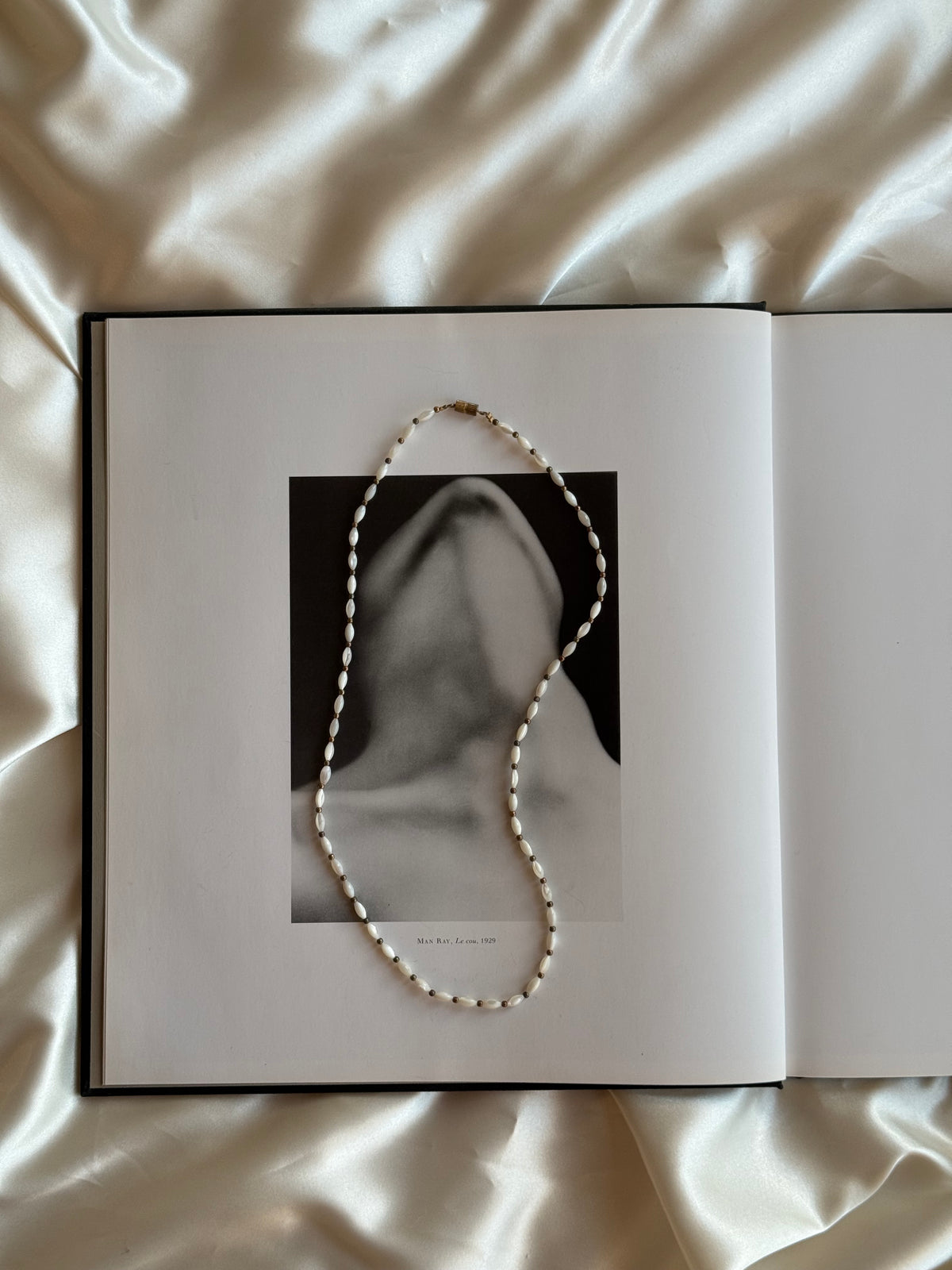 Vintage Mother-of-Pearl Beaded Necklace – 23”