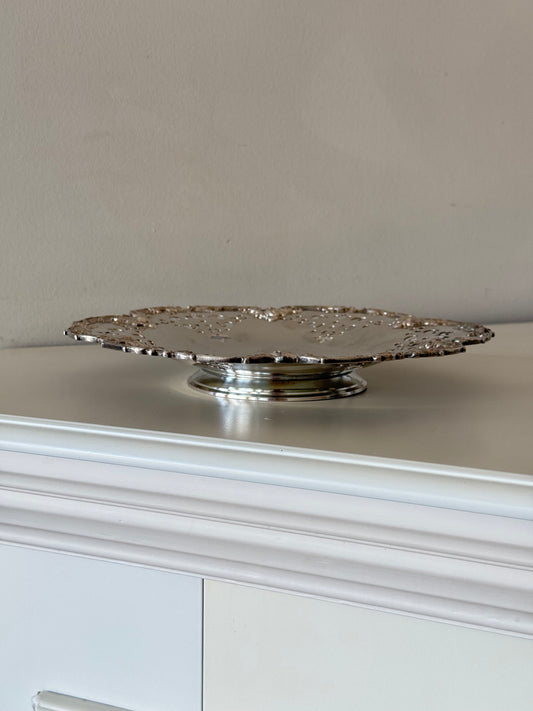 Vintage Silver-Plated Pedestal Serving Bowl