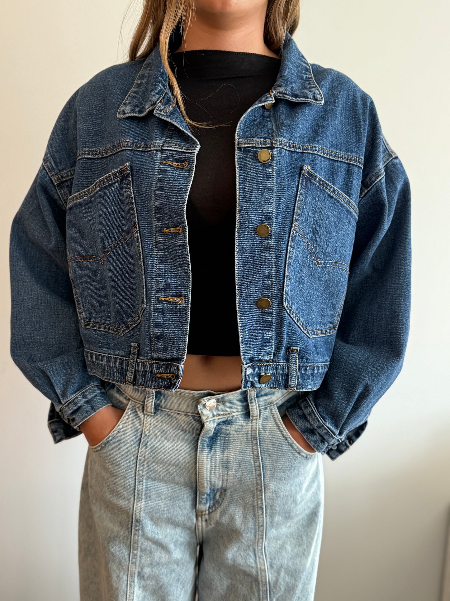 Vintage Cropped Denim Jacket