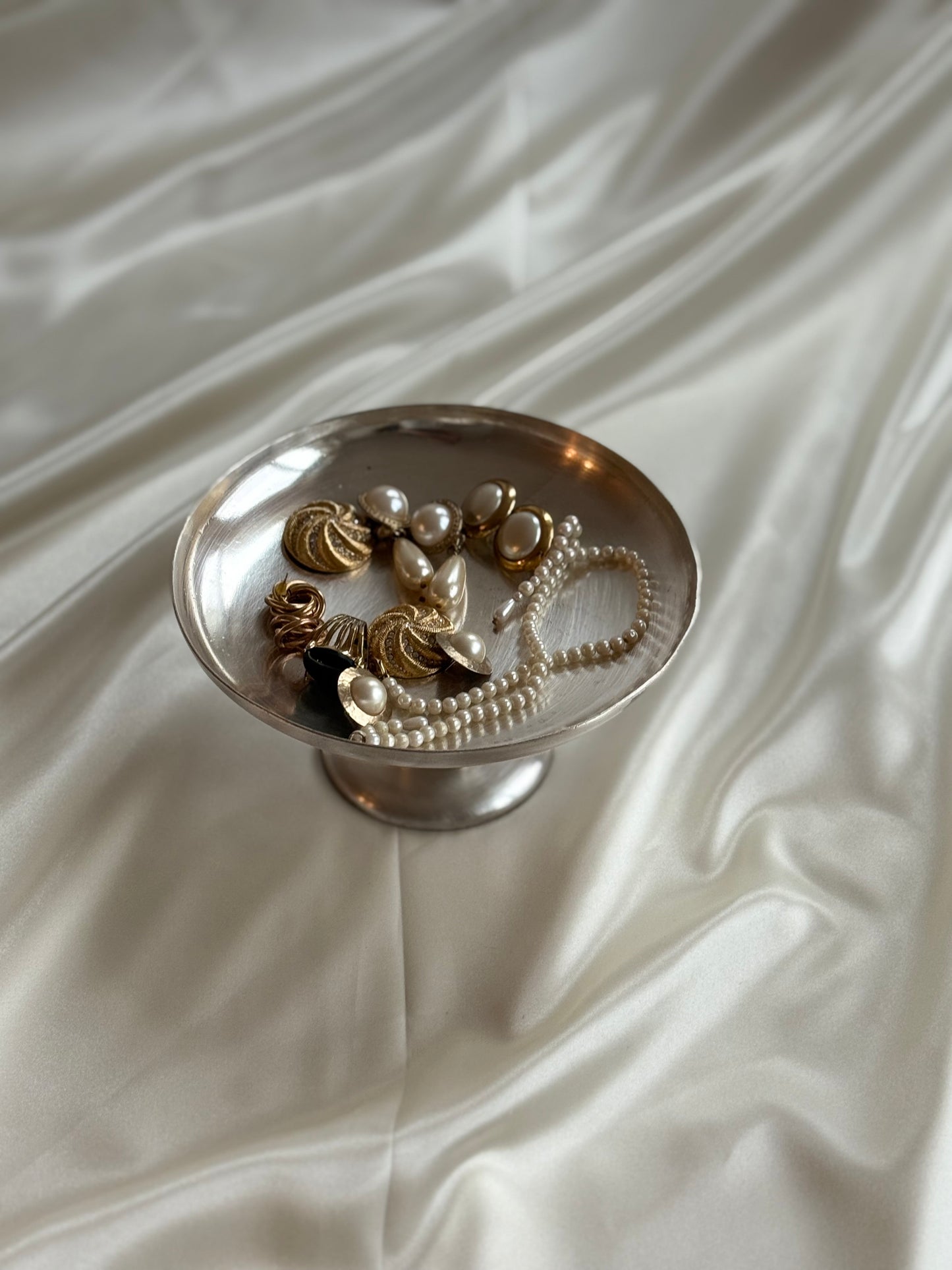 Silver plated pedestal dish