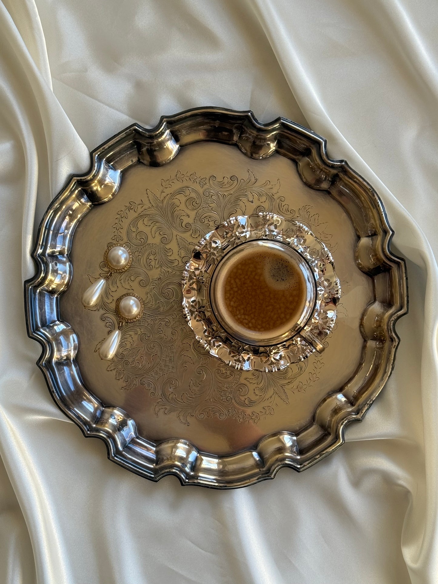 Vintage Silver Plated Serving Tray