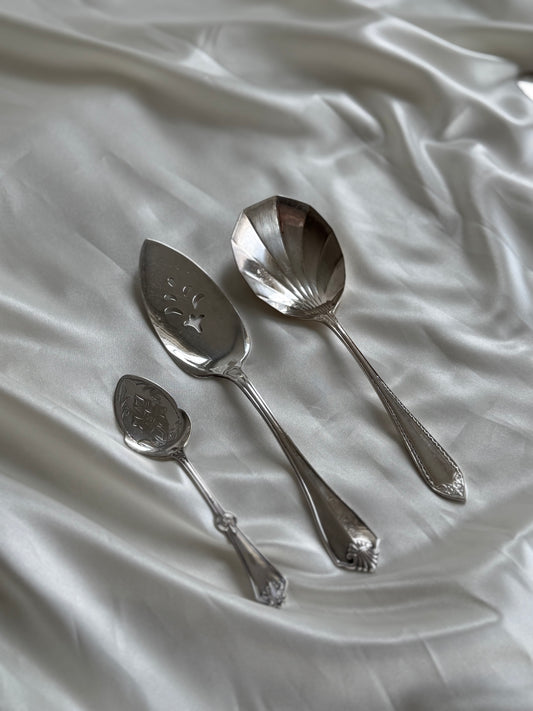 Vintage Silver-Plated Serving Utensils | Set of Three