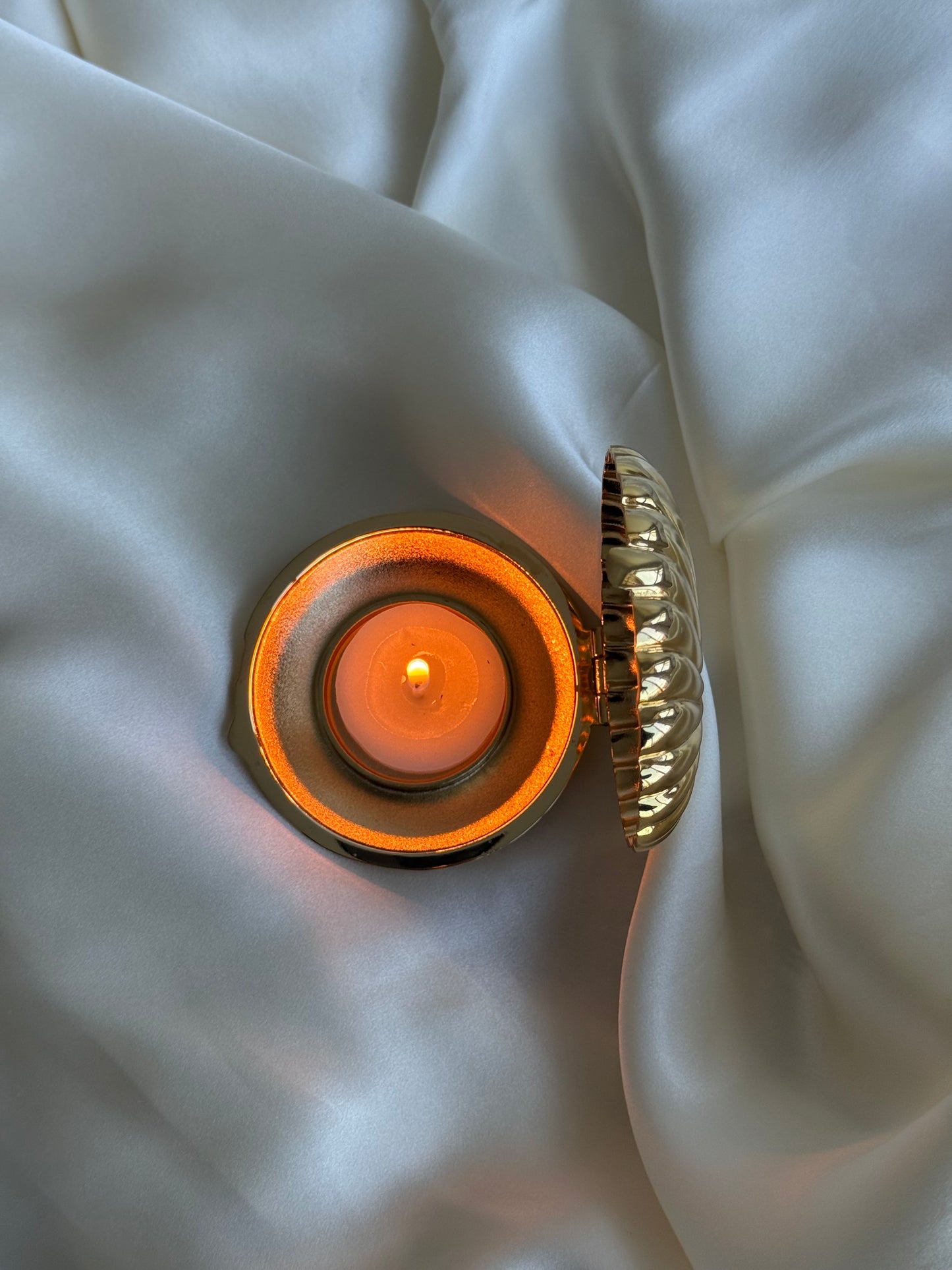 Vintage Partylite Gold Clamshell Candle Holder