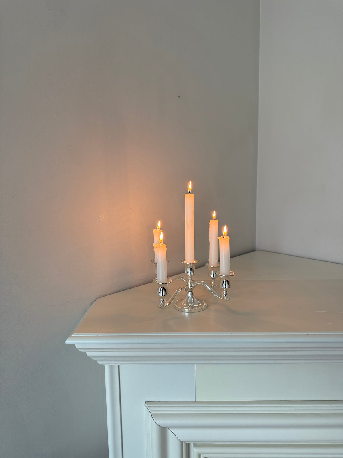 Vintage English Silver-Plated Five-Arm Candelabra | Elegant Table Centrepiece