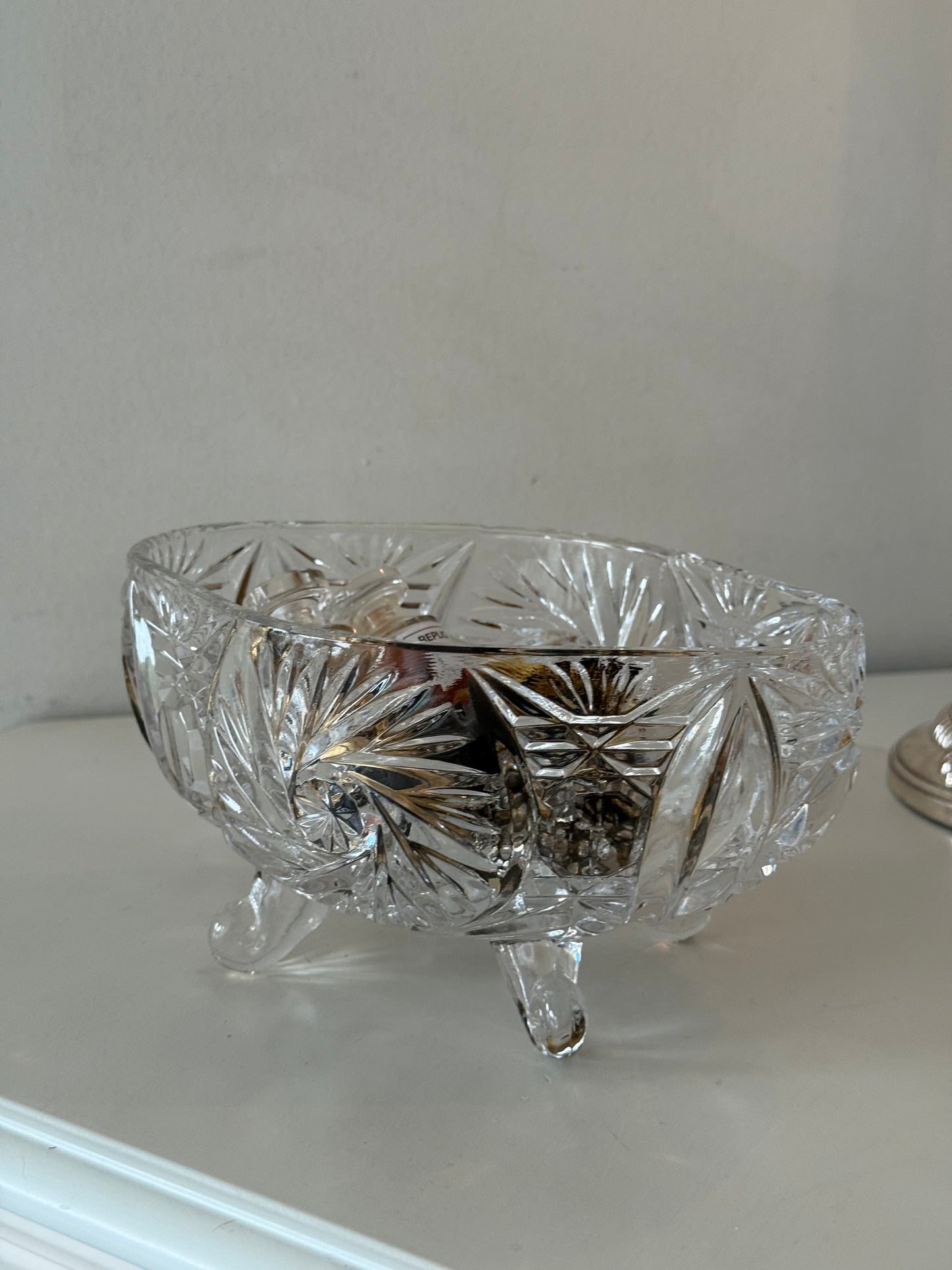 Vintage Crystal Footed Bowl