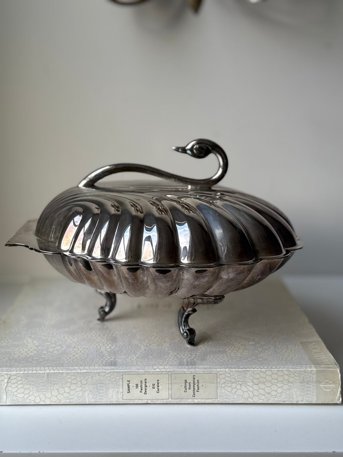 Vintage Leonard Silver Plated Swan & Shell Serving Dish