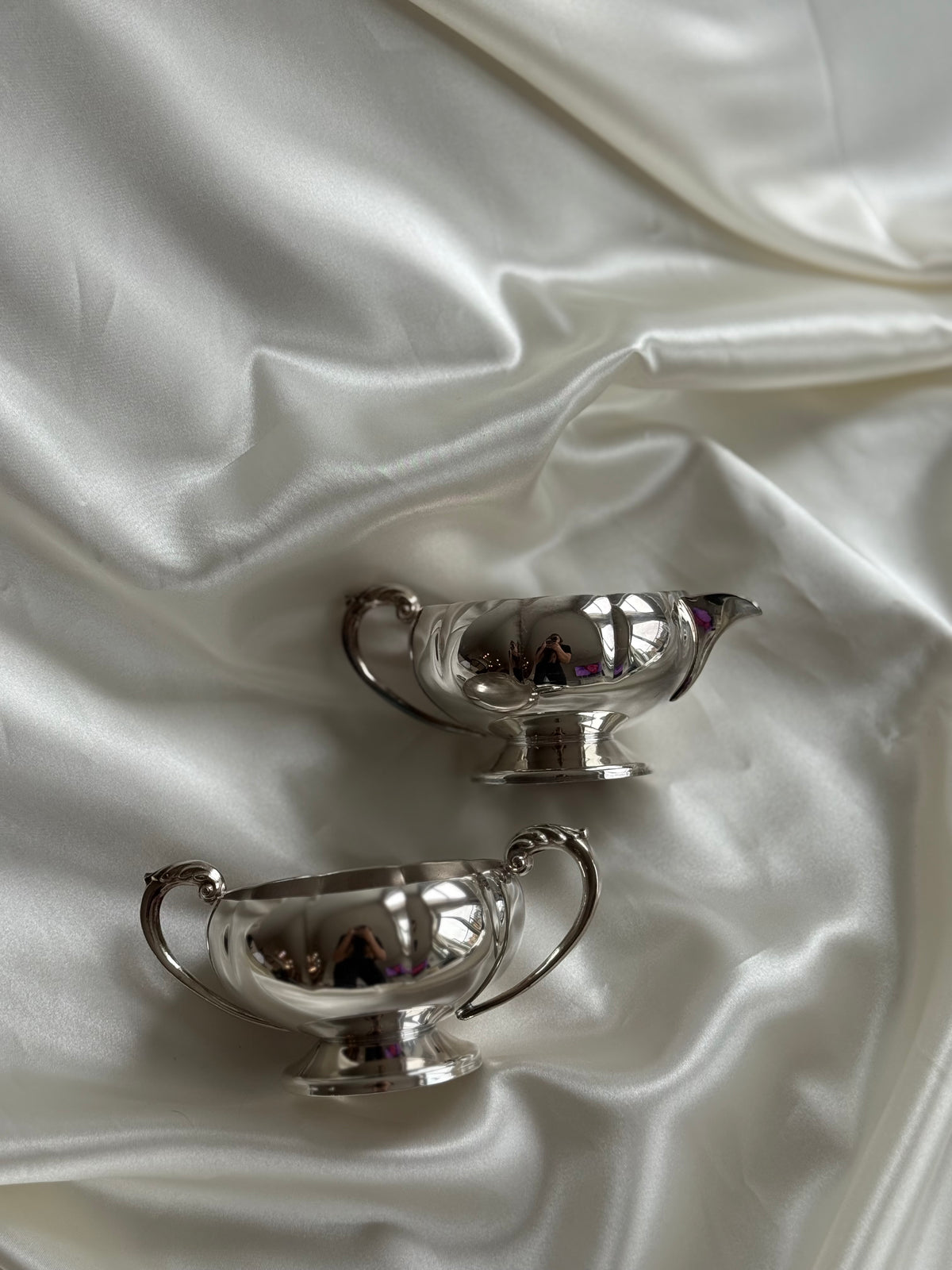 Vintage Silver-Plated Creamer & Sugar Bowl Set – Manor Plate