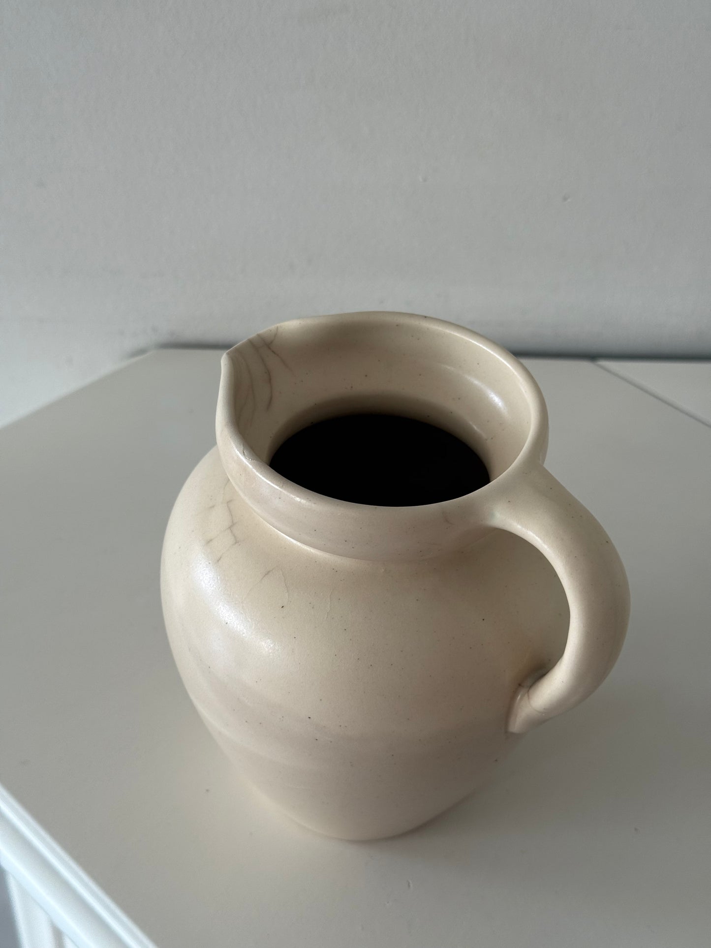 Vintage Cream Ceramic Pitcher