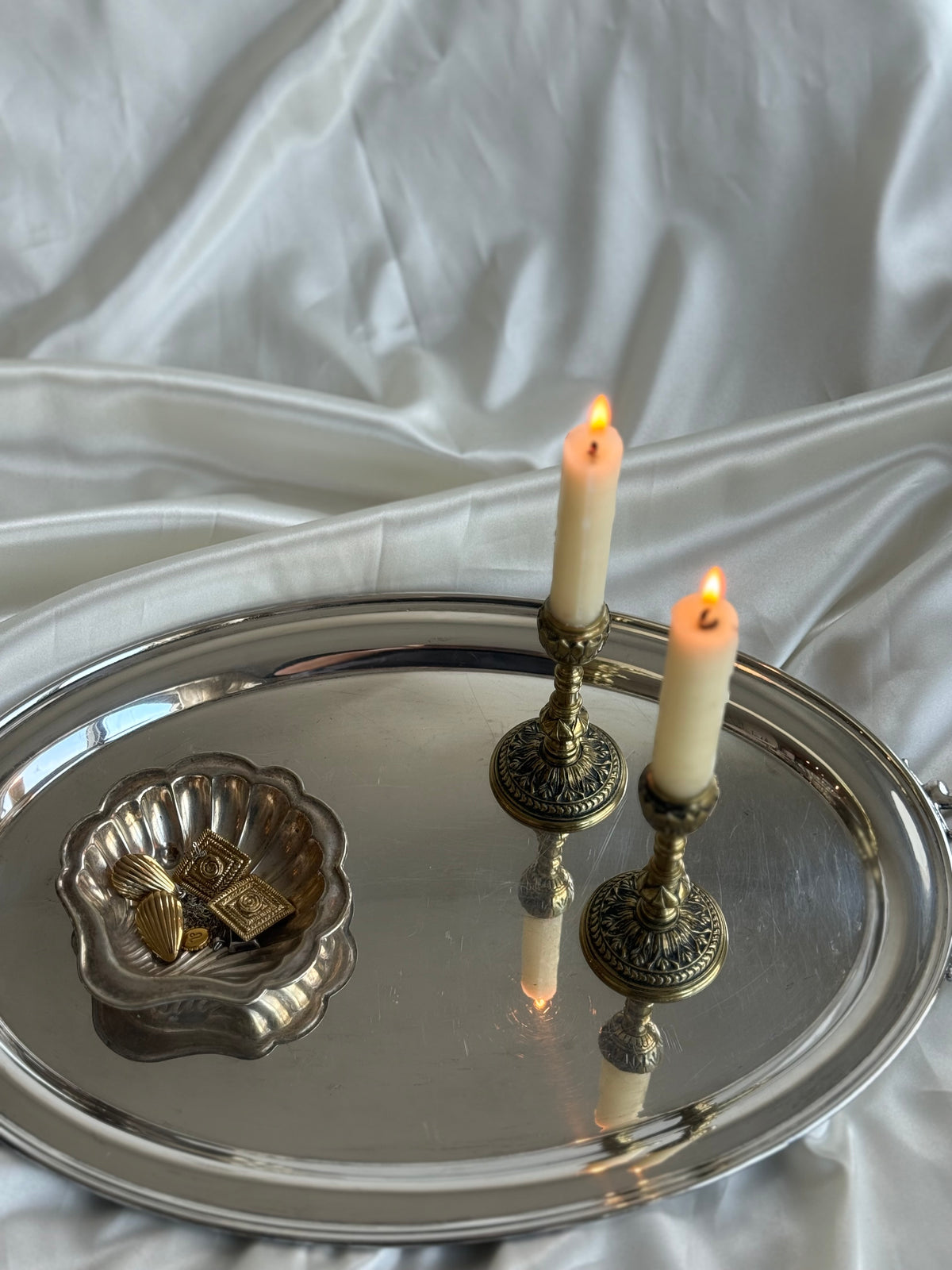 Vintage English Brass Candlesticks
