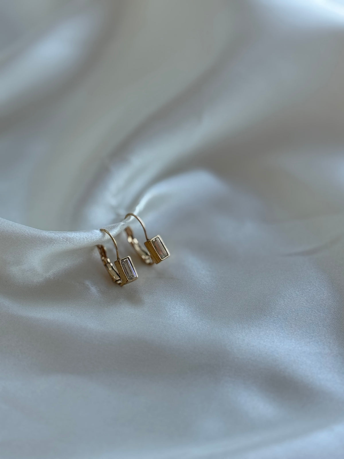Vintage Baguette Crystal Gold-Tone Earrings