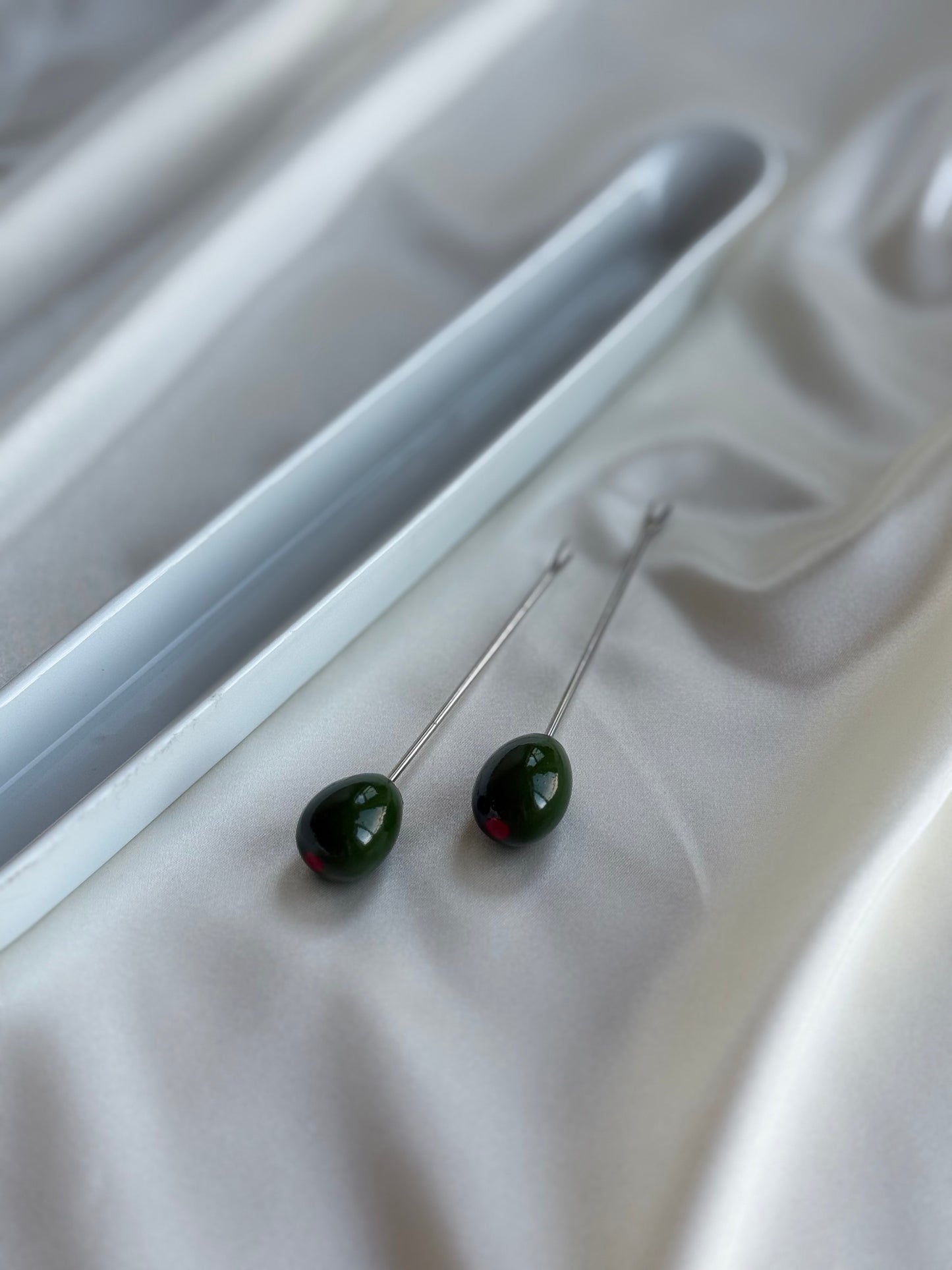 White Ceramic Olive Holder