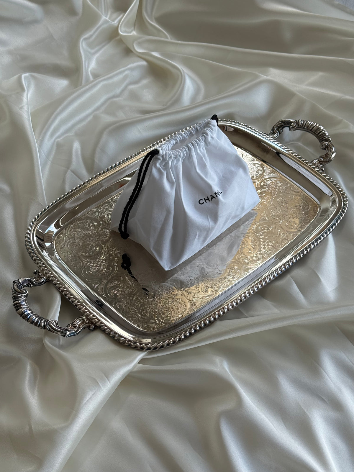 Vintage silver plated serving tray