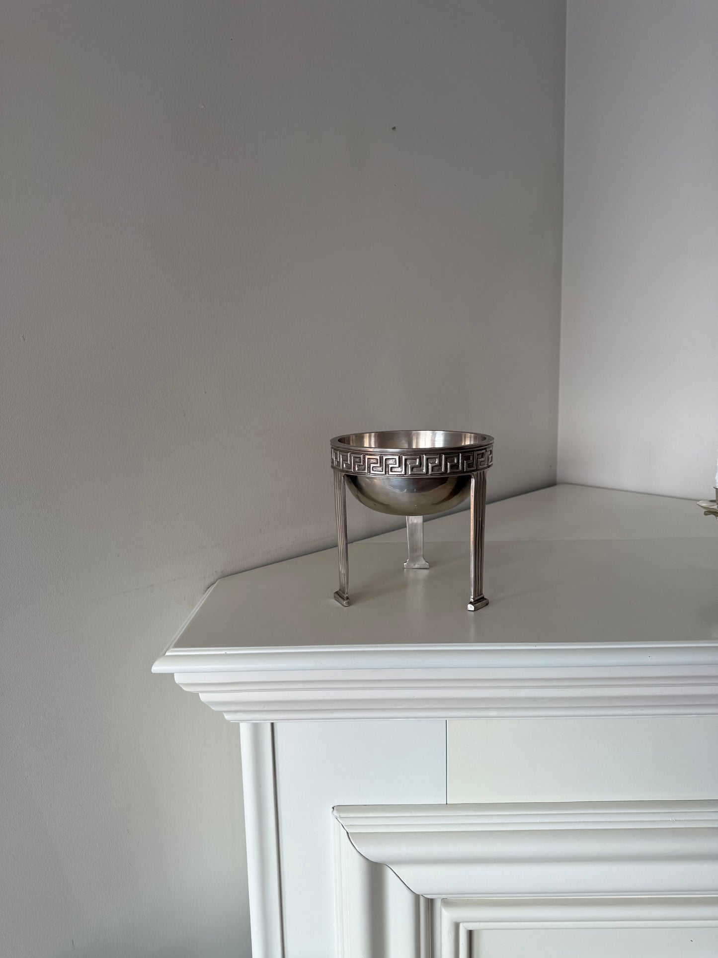 Vintage Heavy Silver-Tone Pedestal Bowl