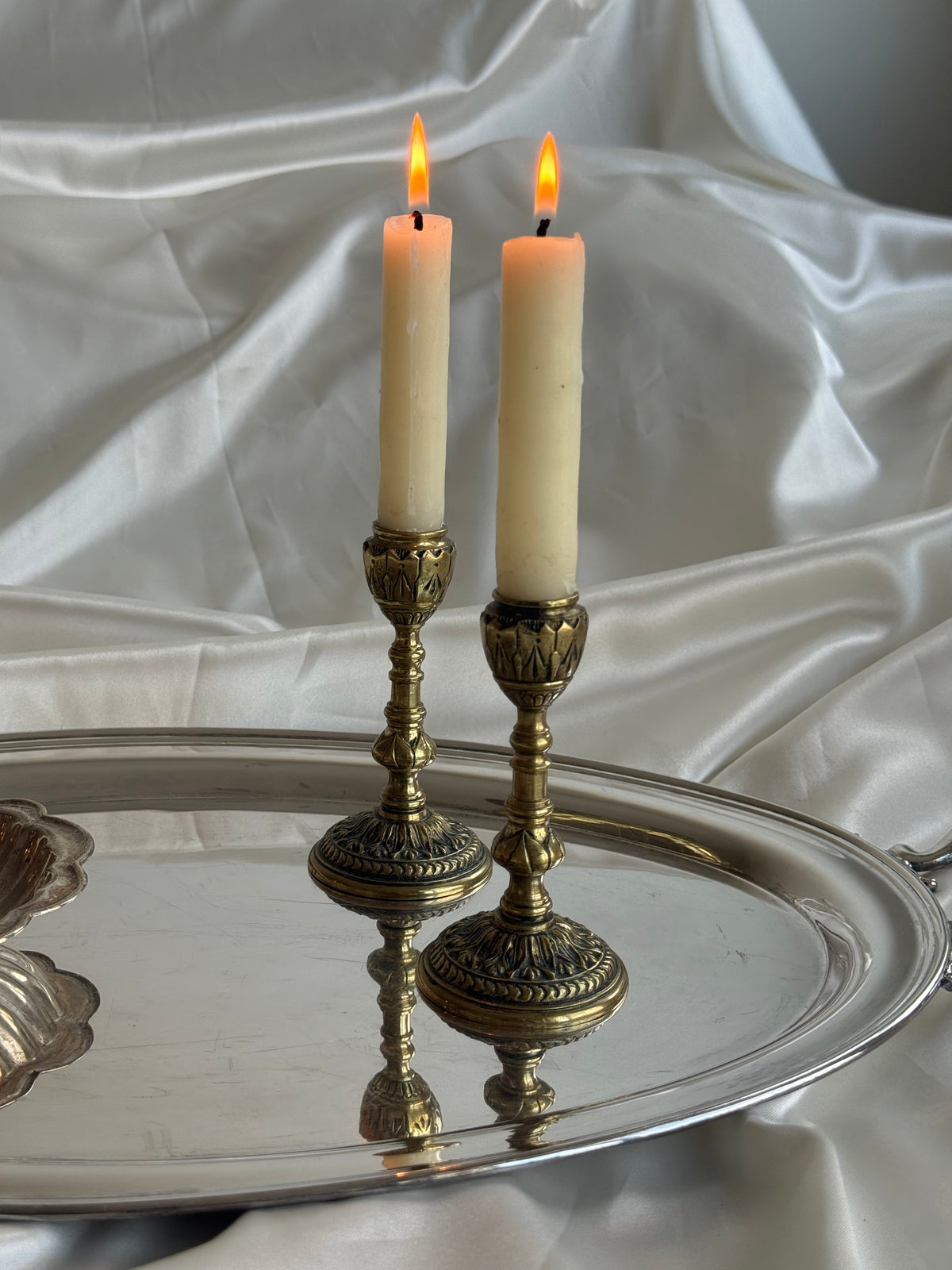 Vintage English Brass Candlesticks