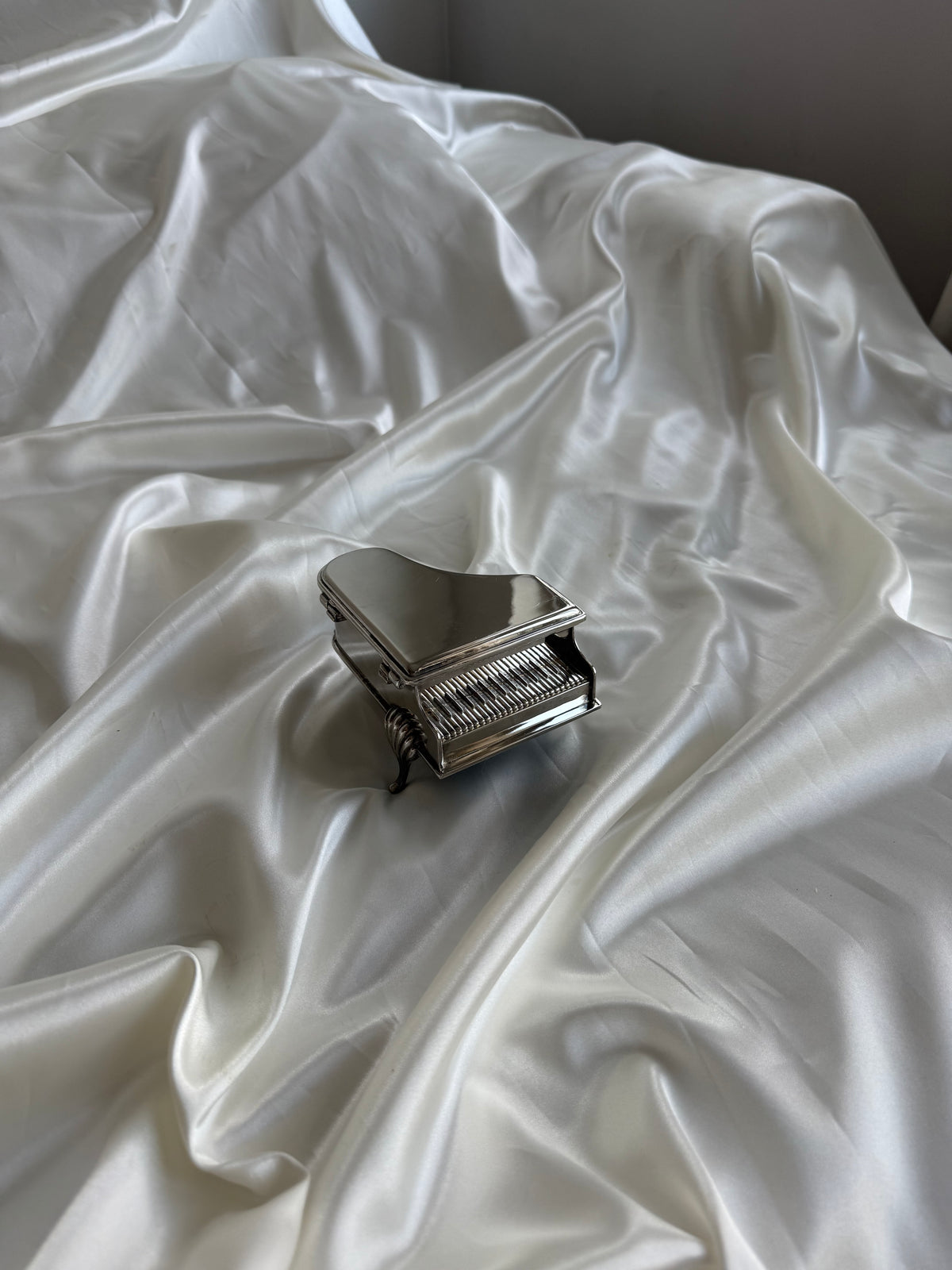 Vintage Silver Plated Piano Trinket Box