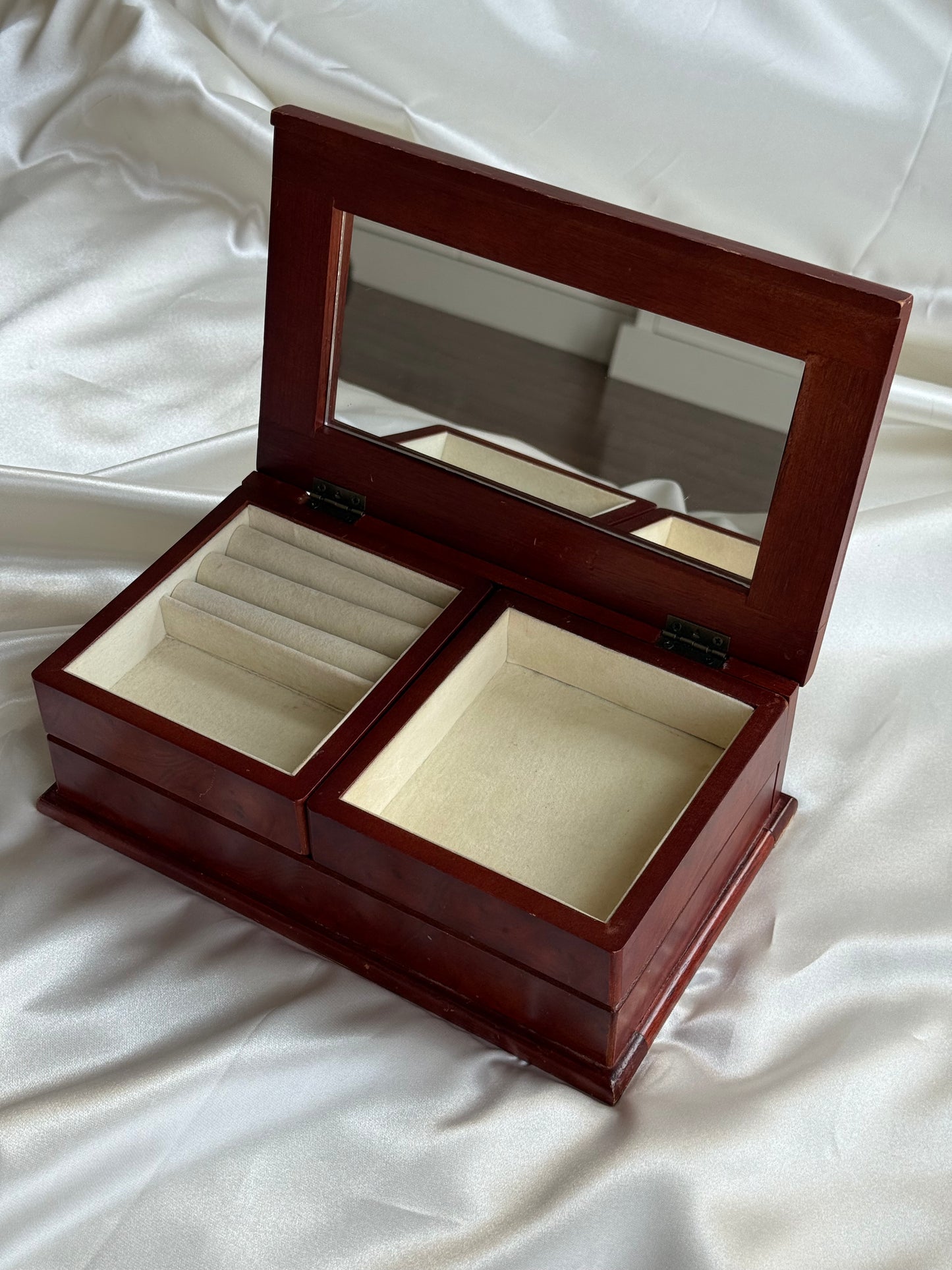 Vintage Burl Wood Jewelry Box