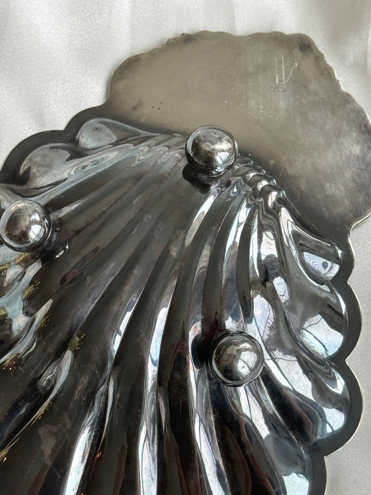 Vintage Sussex Plate Silver-Plated Scallop Shell Dish