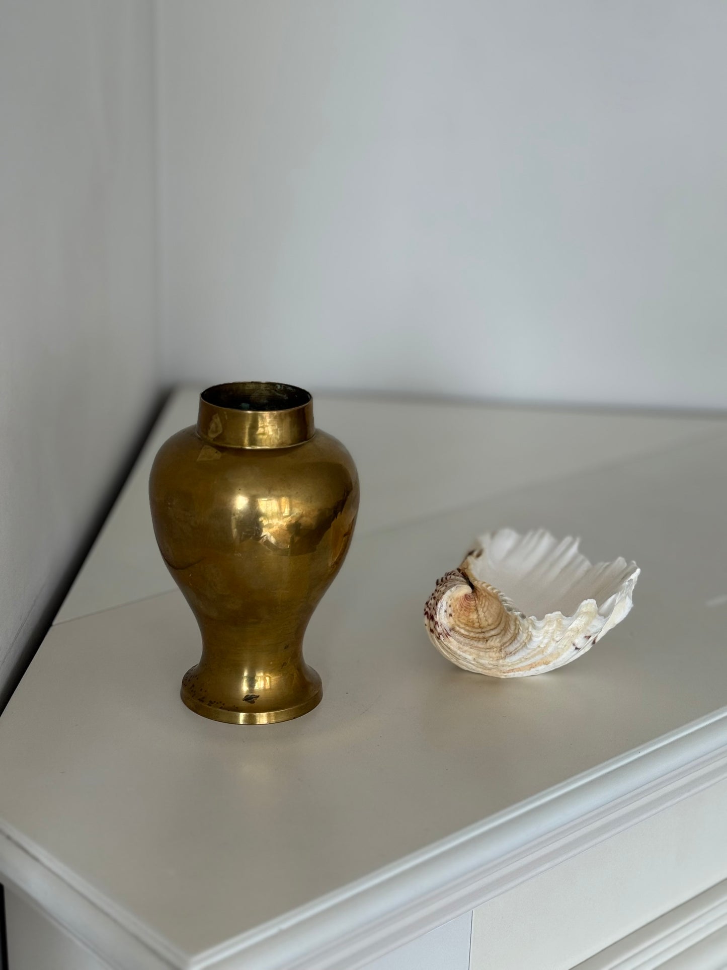 Vintage Solid Brass Urn Vase – Classical Baluster Silhouette