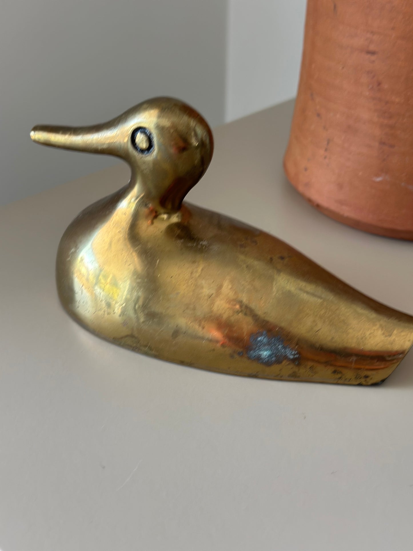 Vintage brass duck