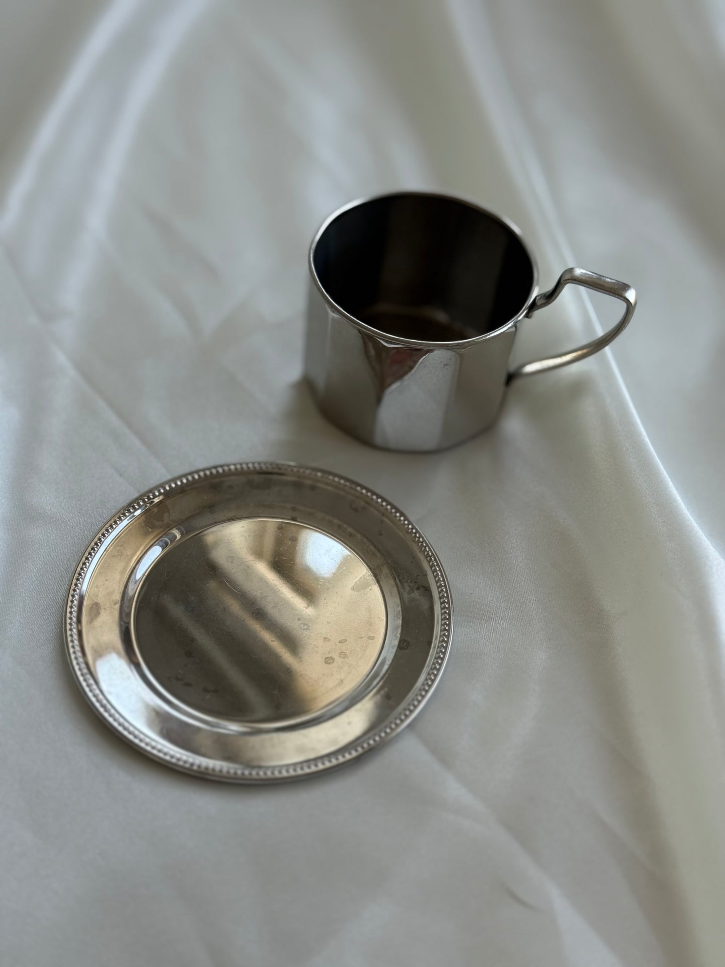 Vintage Silver-Plated coffee Cup & Saucer