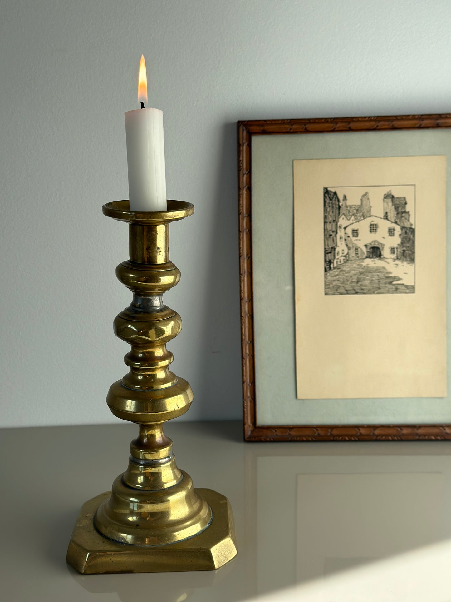 Vintage solid brass candlestick