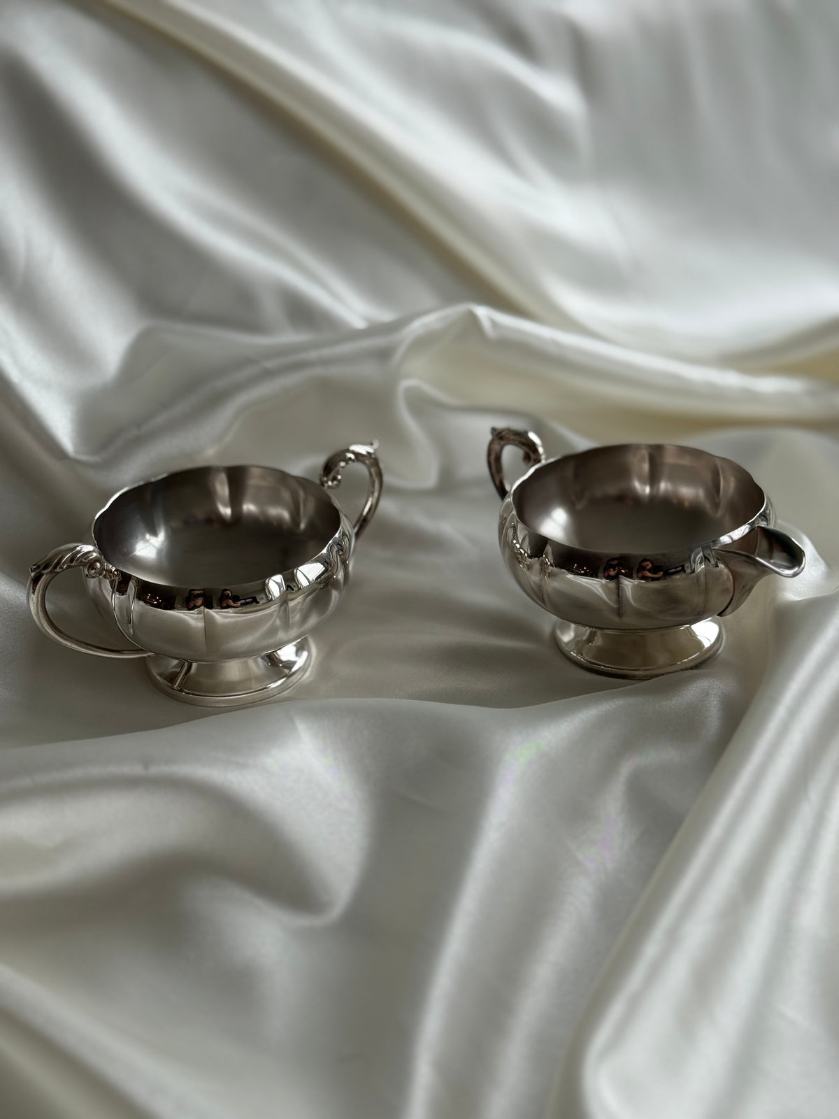 Vintage Silver-Plated Creamer & Sugar Bowl Set – Manor Plate