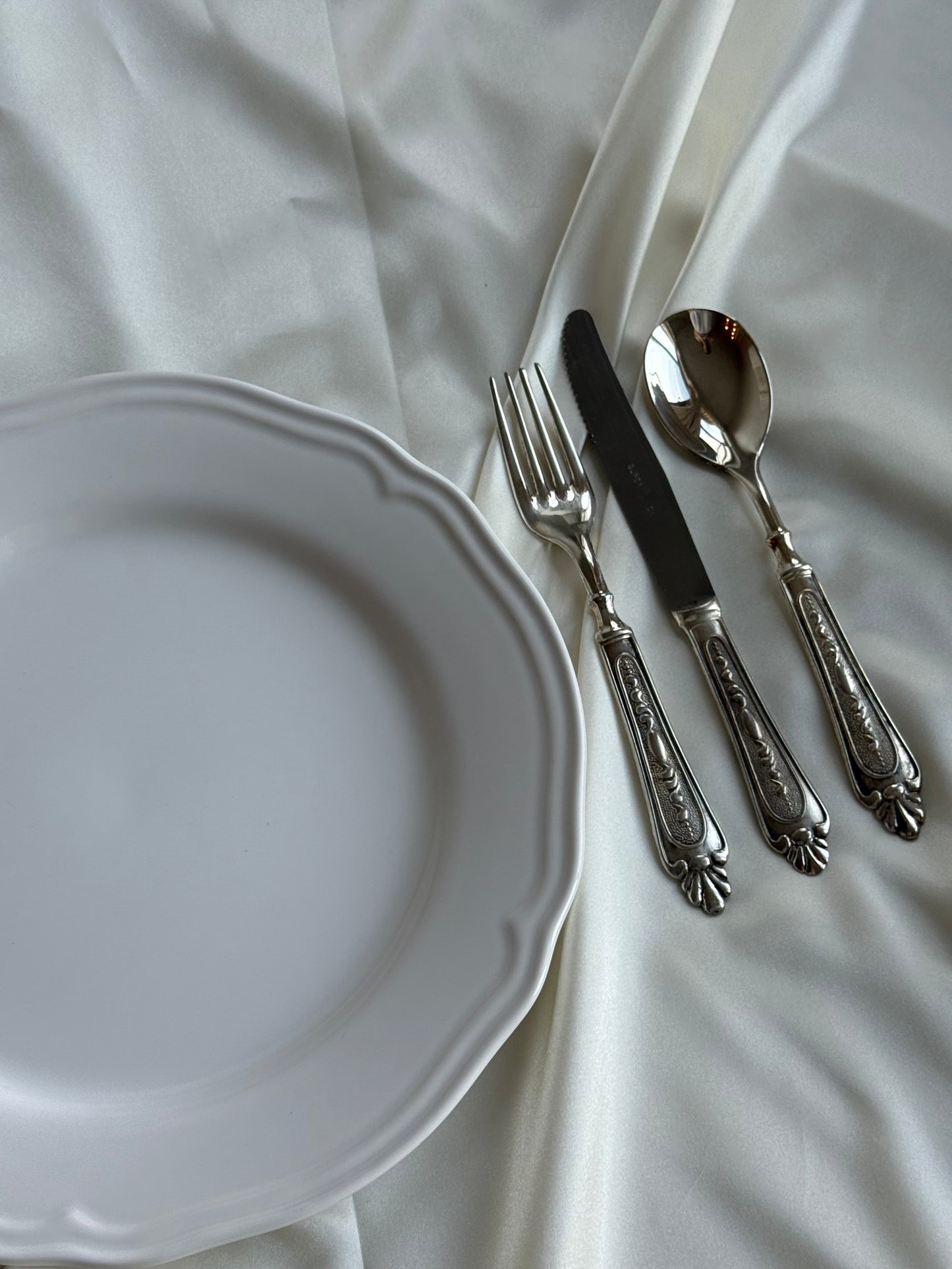 Vintage Silver-Plated Flatware Set — Made in Italy