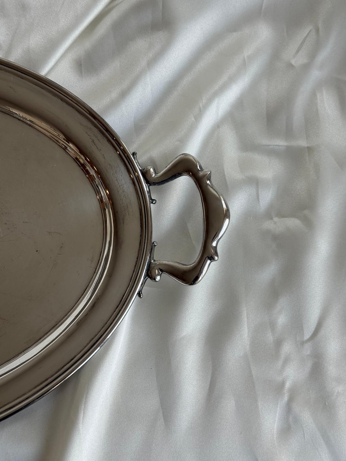 Vintage Silver Plated Oval Serving Tray