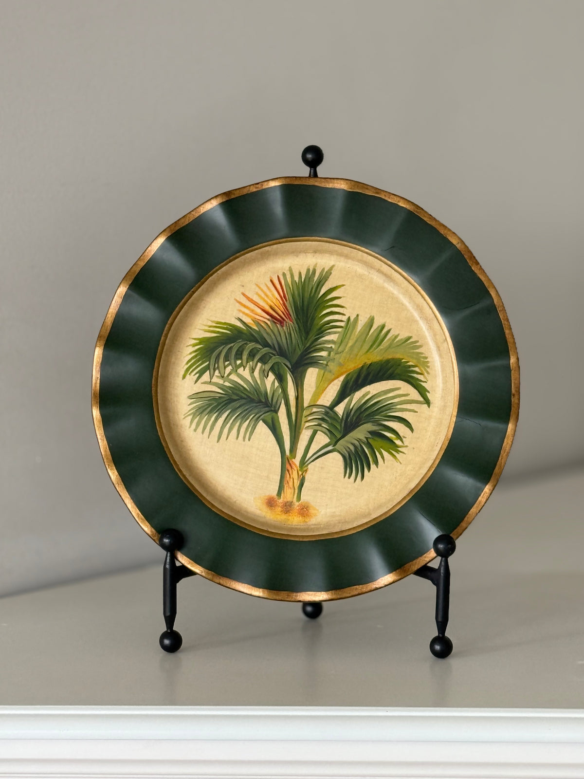 Vintage Toyo Hand-Painted Botanical Plates — Set of Four