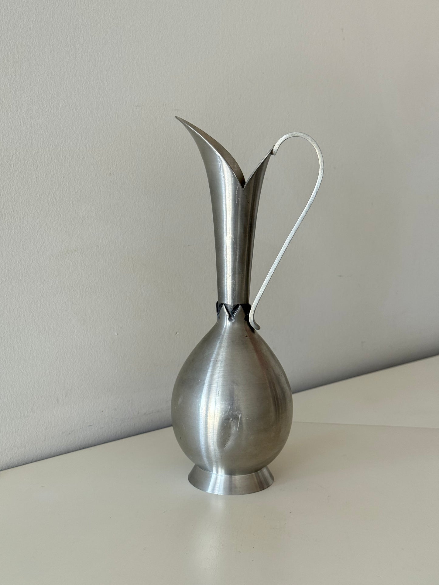 Vintage Norwegian Pewter Pitcher / Bud Vase