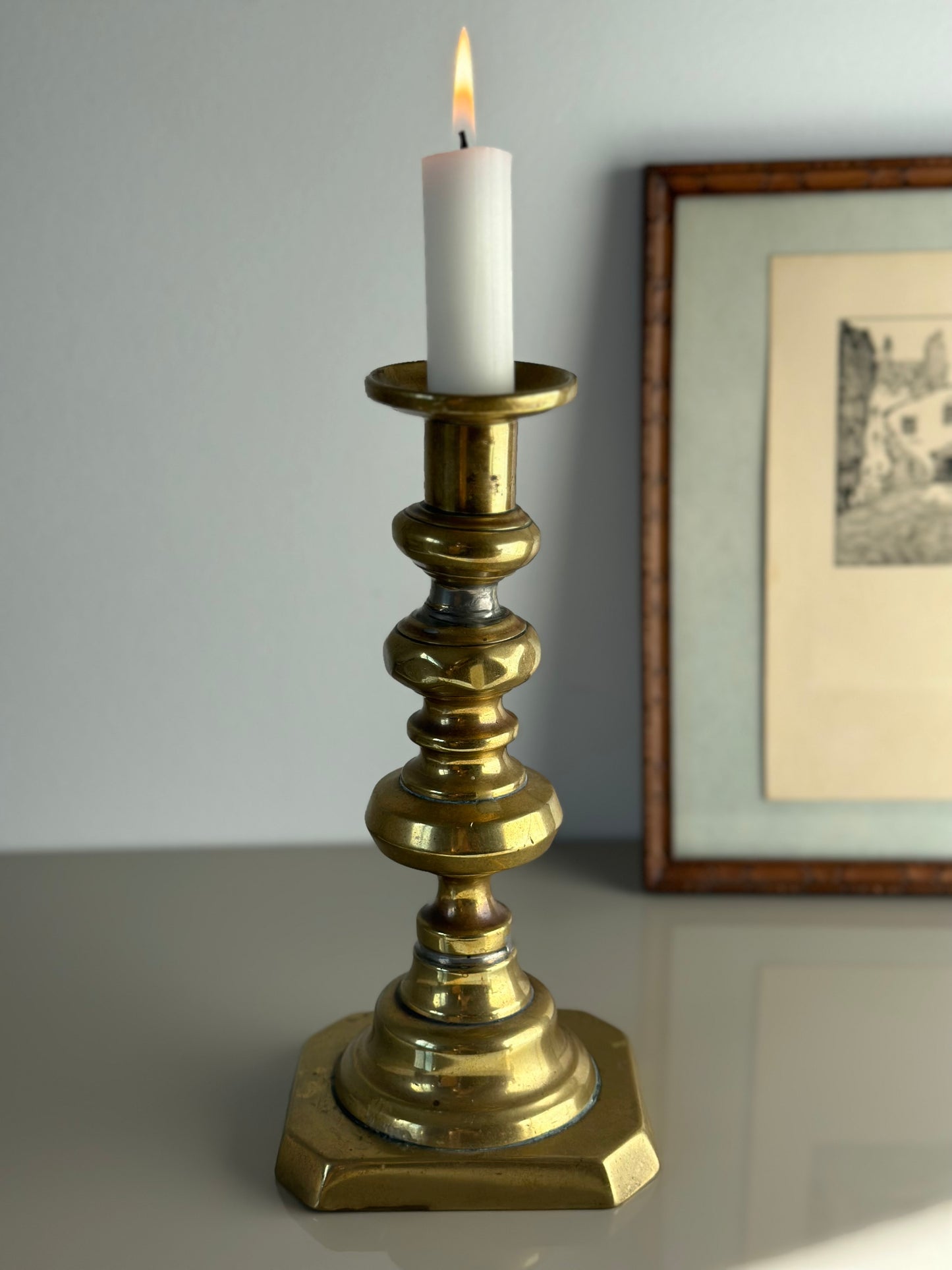 Vintage solid brass candlestick