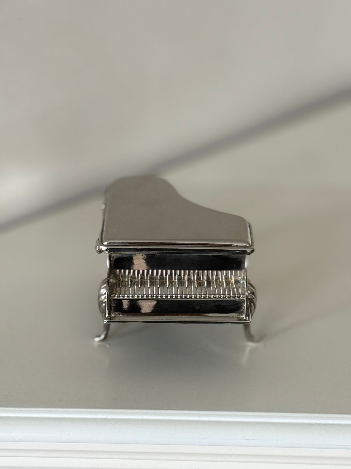 Vintage Silver Plated Piano Trinket Box
