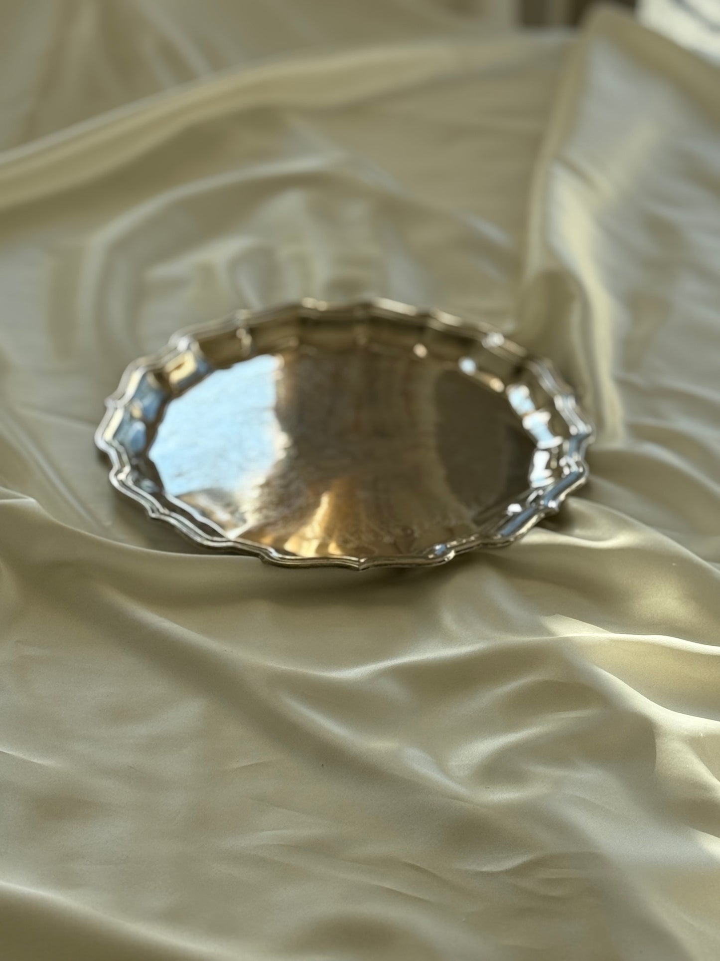 Vintage Silver-Plated on steel  Serving Tray – 12”