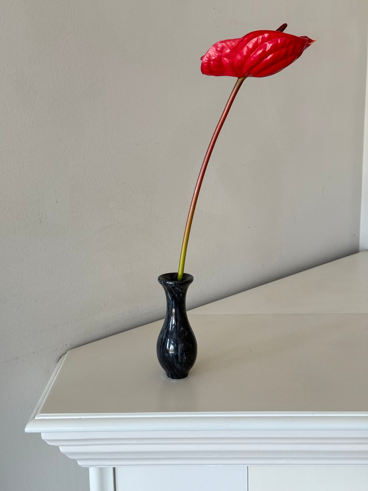 Mini Black Marble Bud Vase