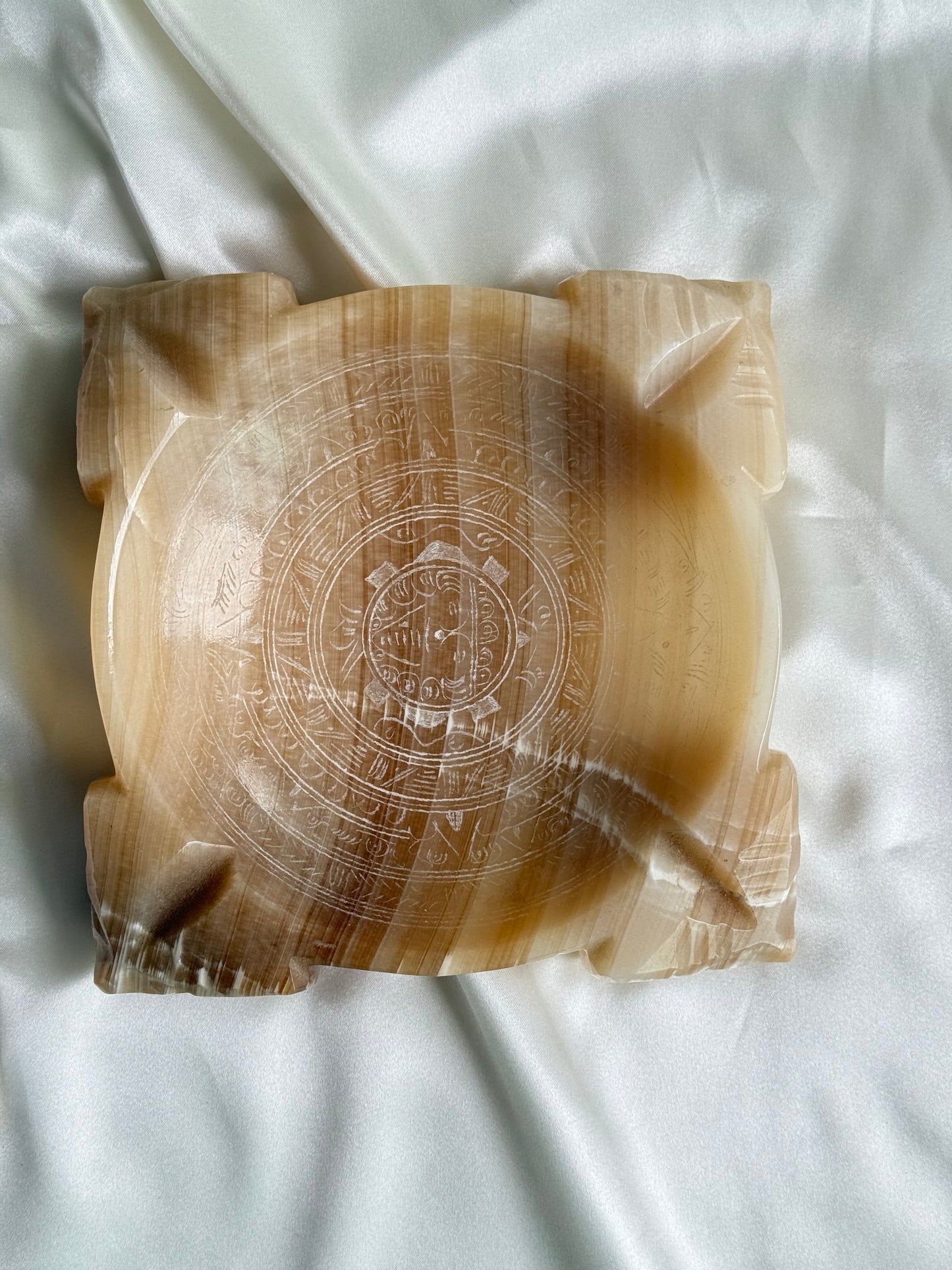 Vintage Carved Mexican Onyx Ashtray