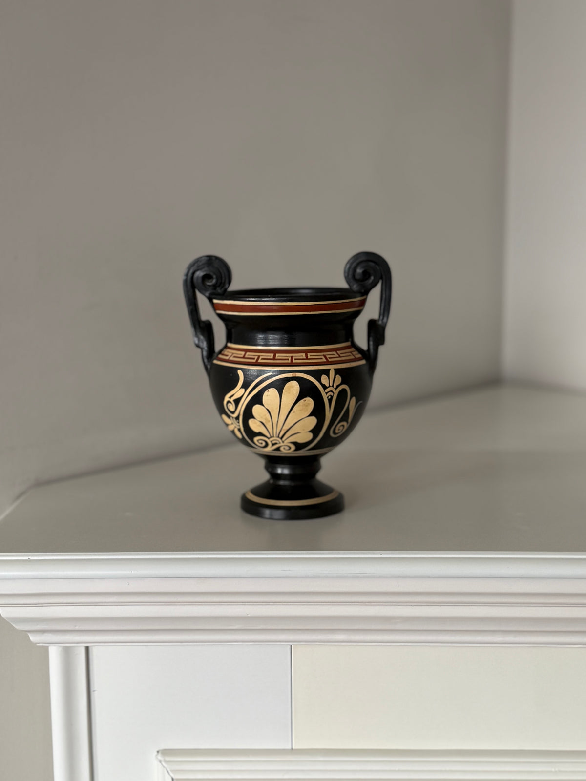 Vintage Greek Black-Figure Style Amphora Vase