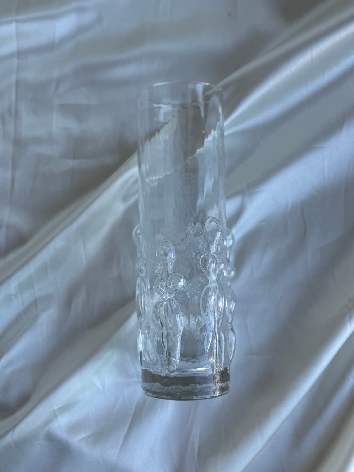 Vintage Art Glass Vase with Abstract Nude Female Figures