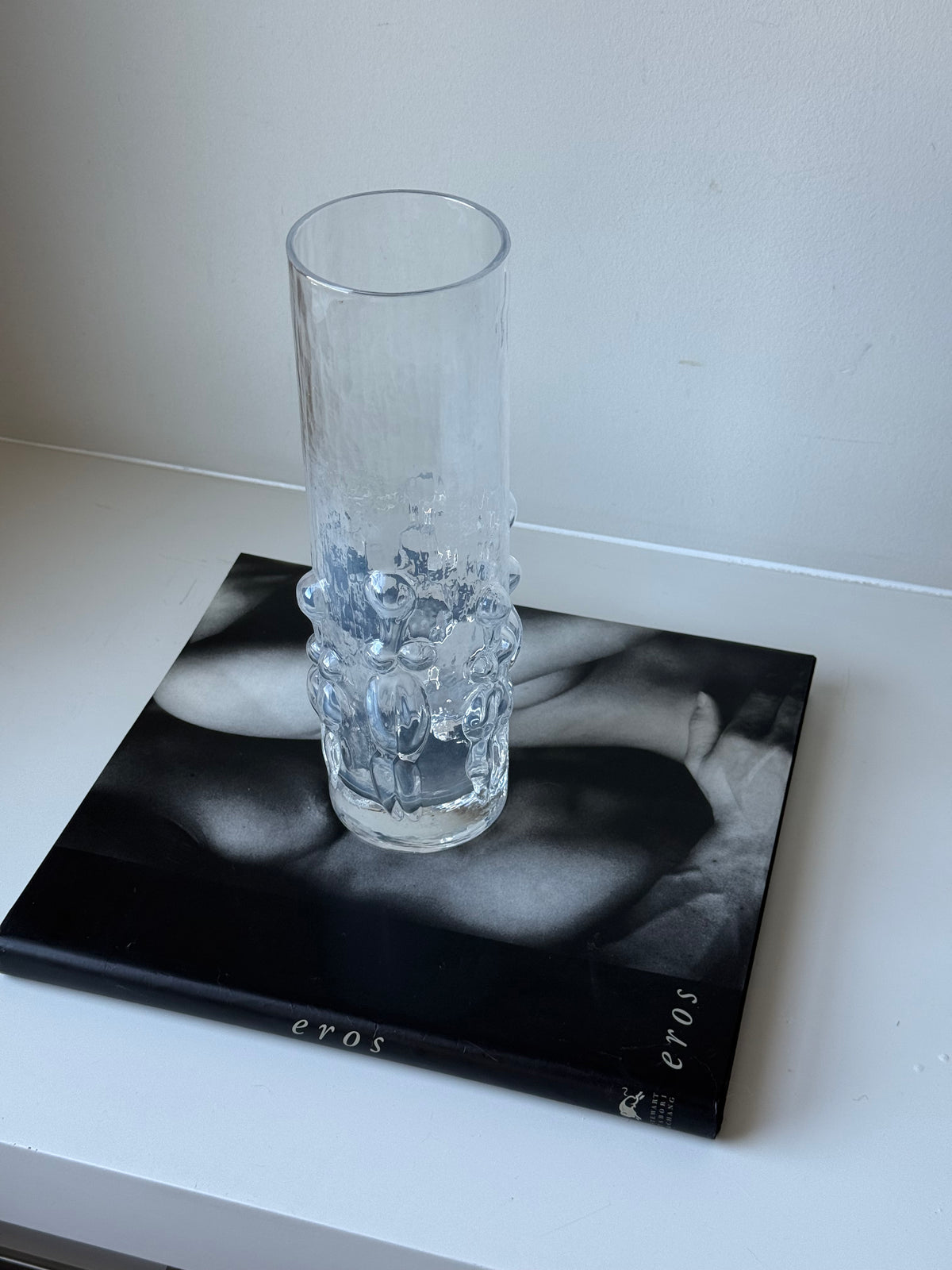 Vintage Art Glass Vase with Abstract Nude Female Figures