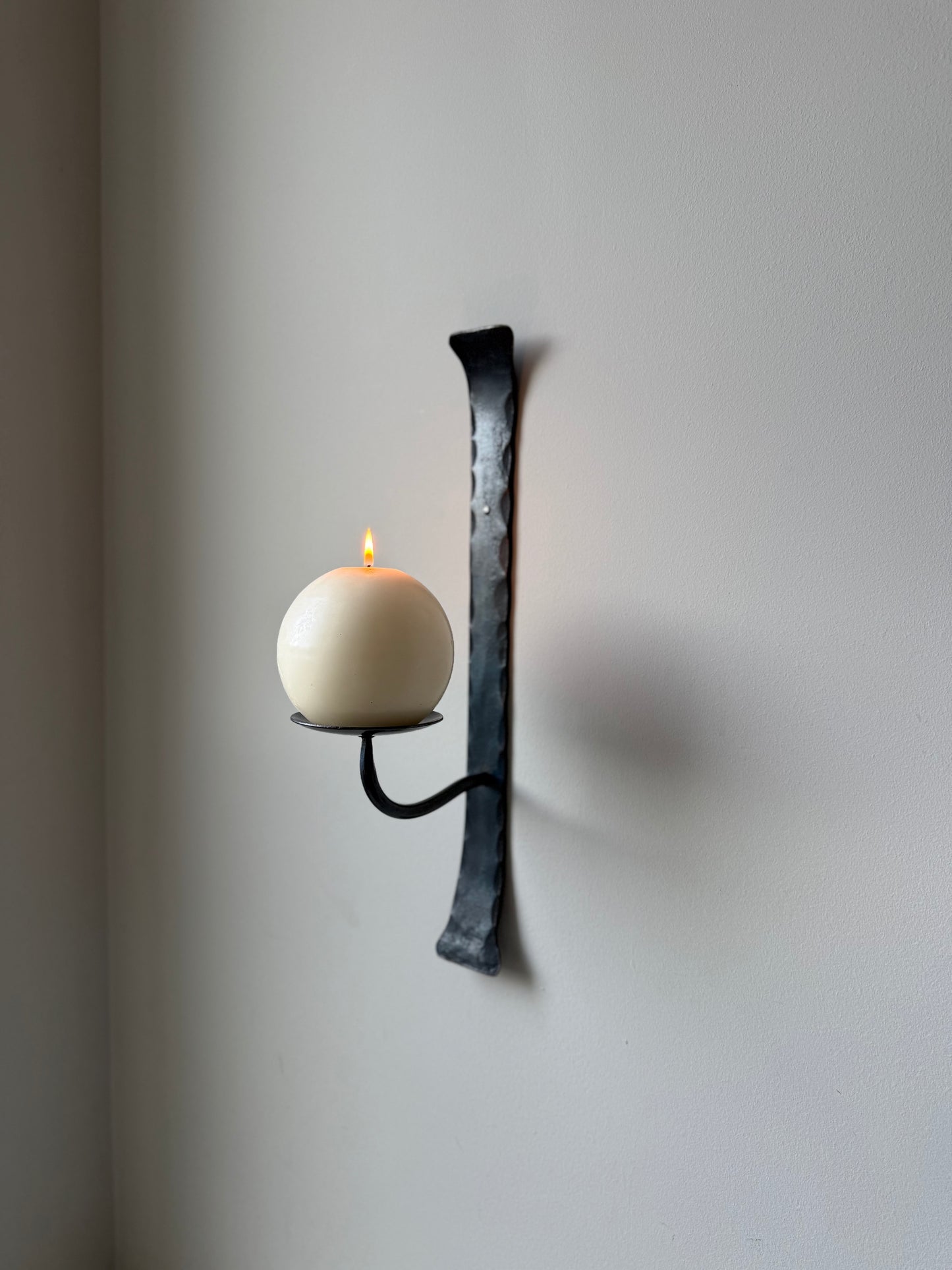 Hand-Forged Iron Wall Candle Holders – Set of 2