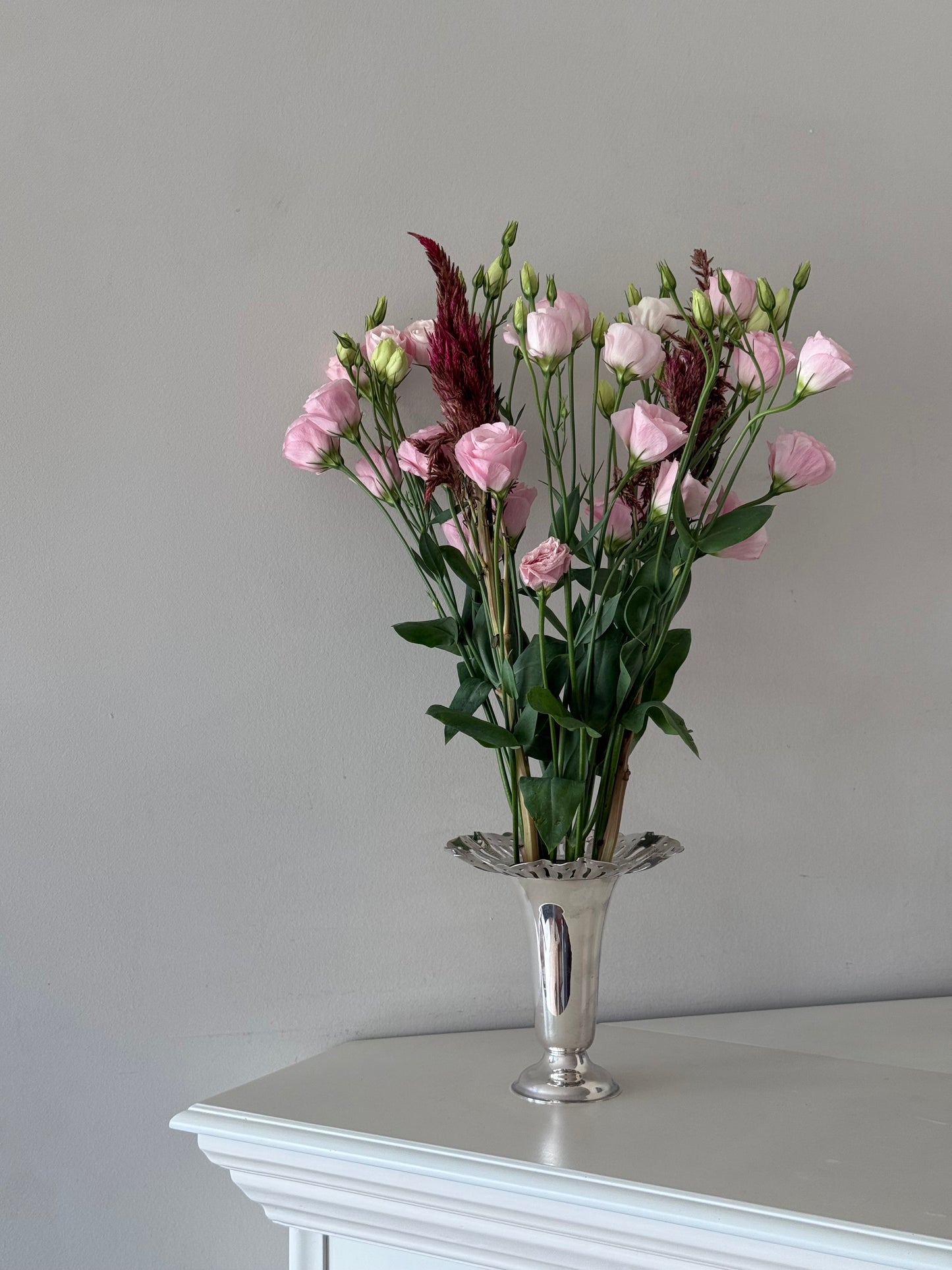 Vintage Silver-Plated Pedestal Flower Vase