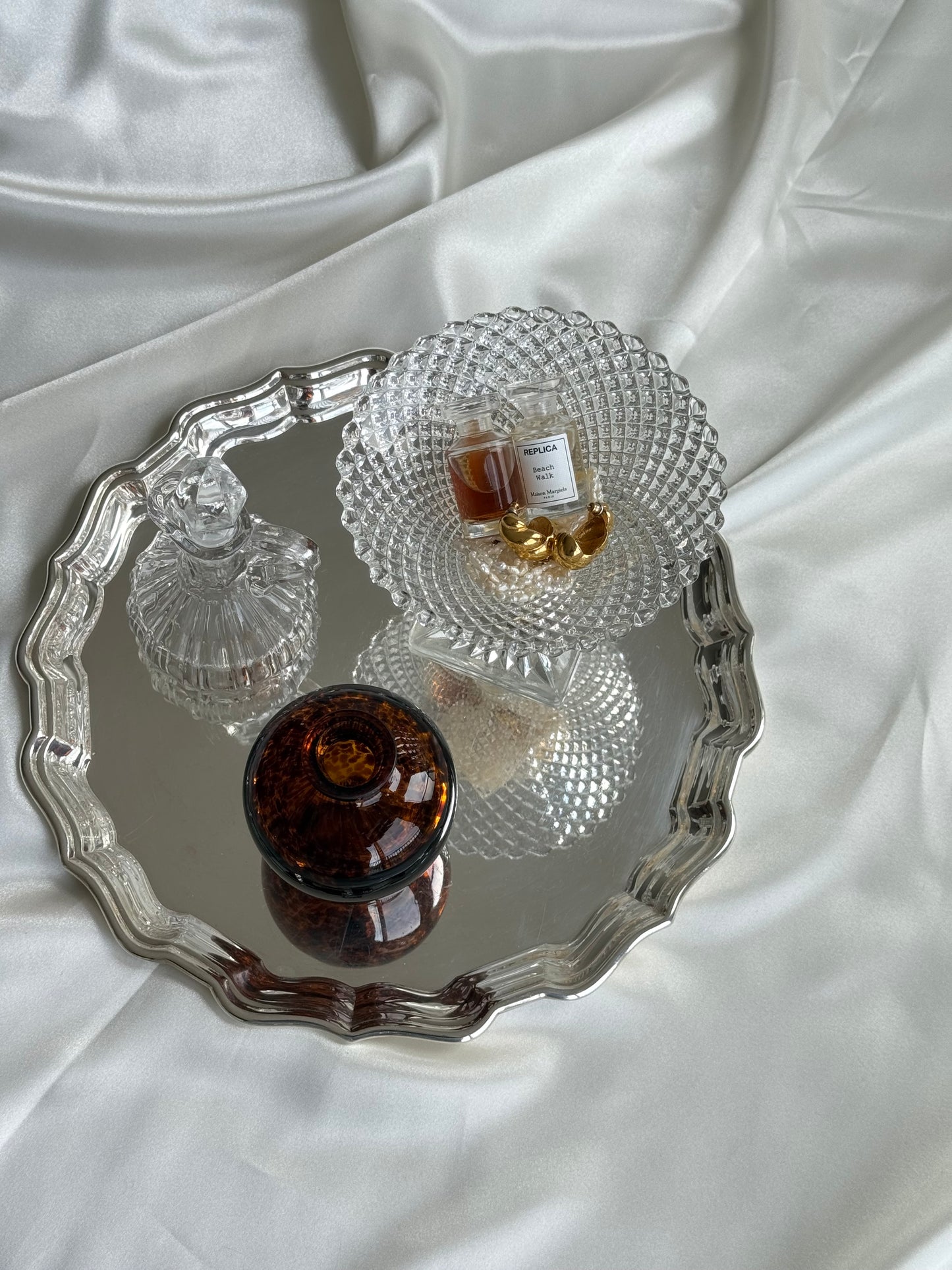 Vintage Tortoiseshell Glass Vase