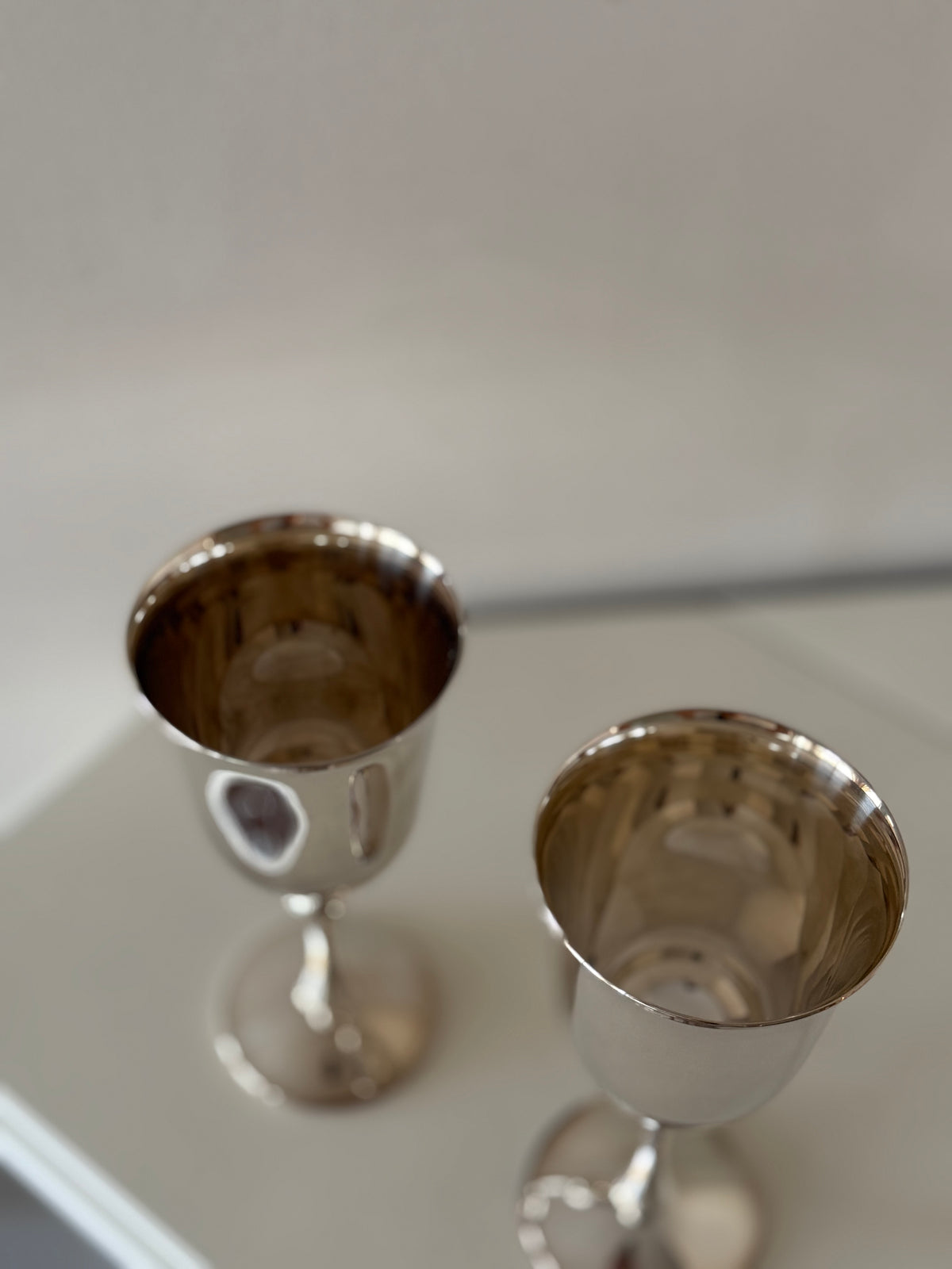 Vintage Spanish Silver-Plated Wine Goblets – Set of Two